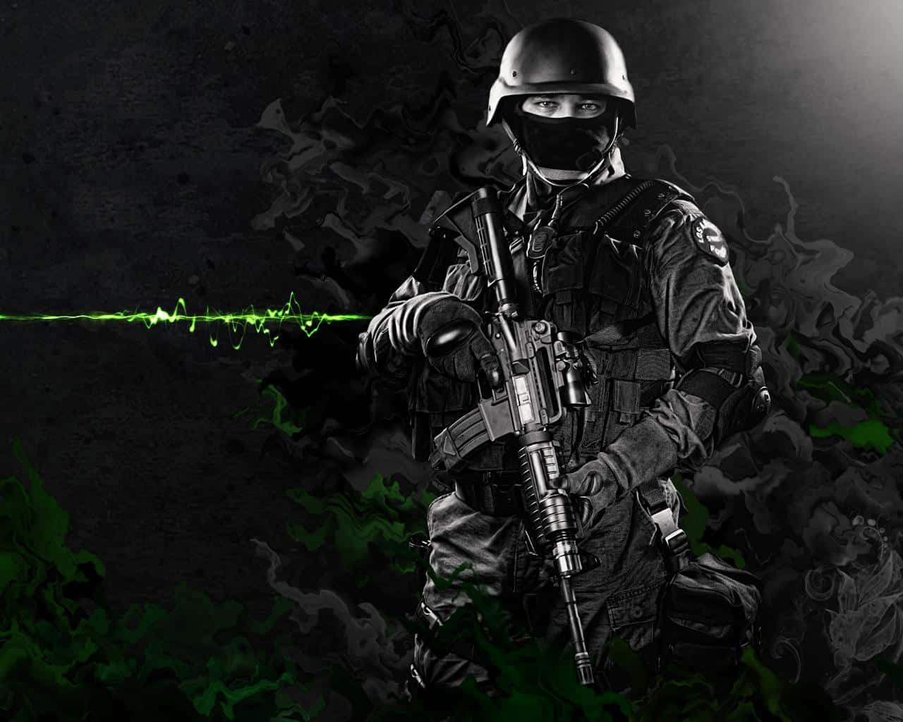 1280x1024 Download A Swat Officer In A Ready For Action Stance Wallpaper