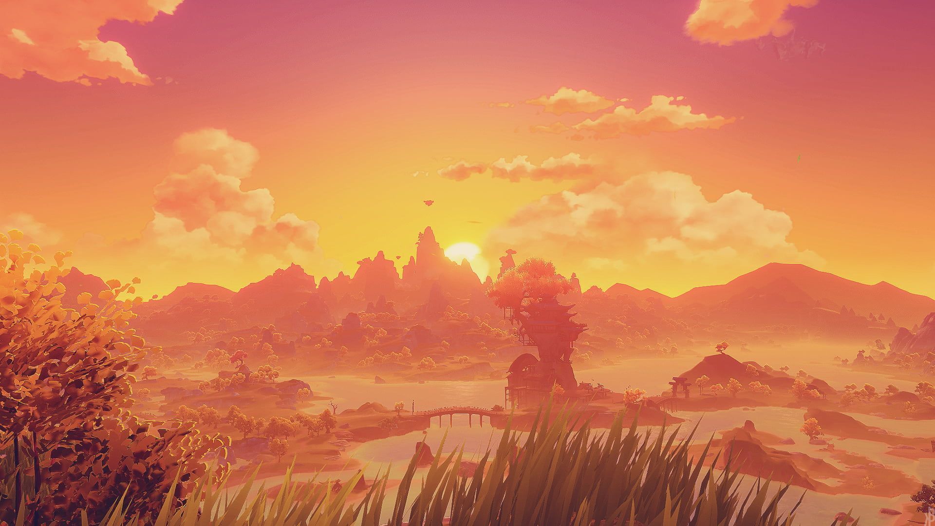 1920x1080 video games #Genshin Genshin Impact #landscape P #wallpaper #hdwallpaper #desktop. Landscape, Landscape wallpaper, Scenery
