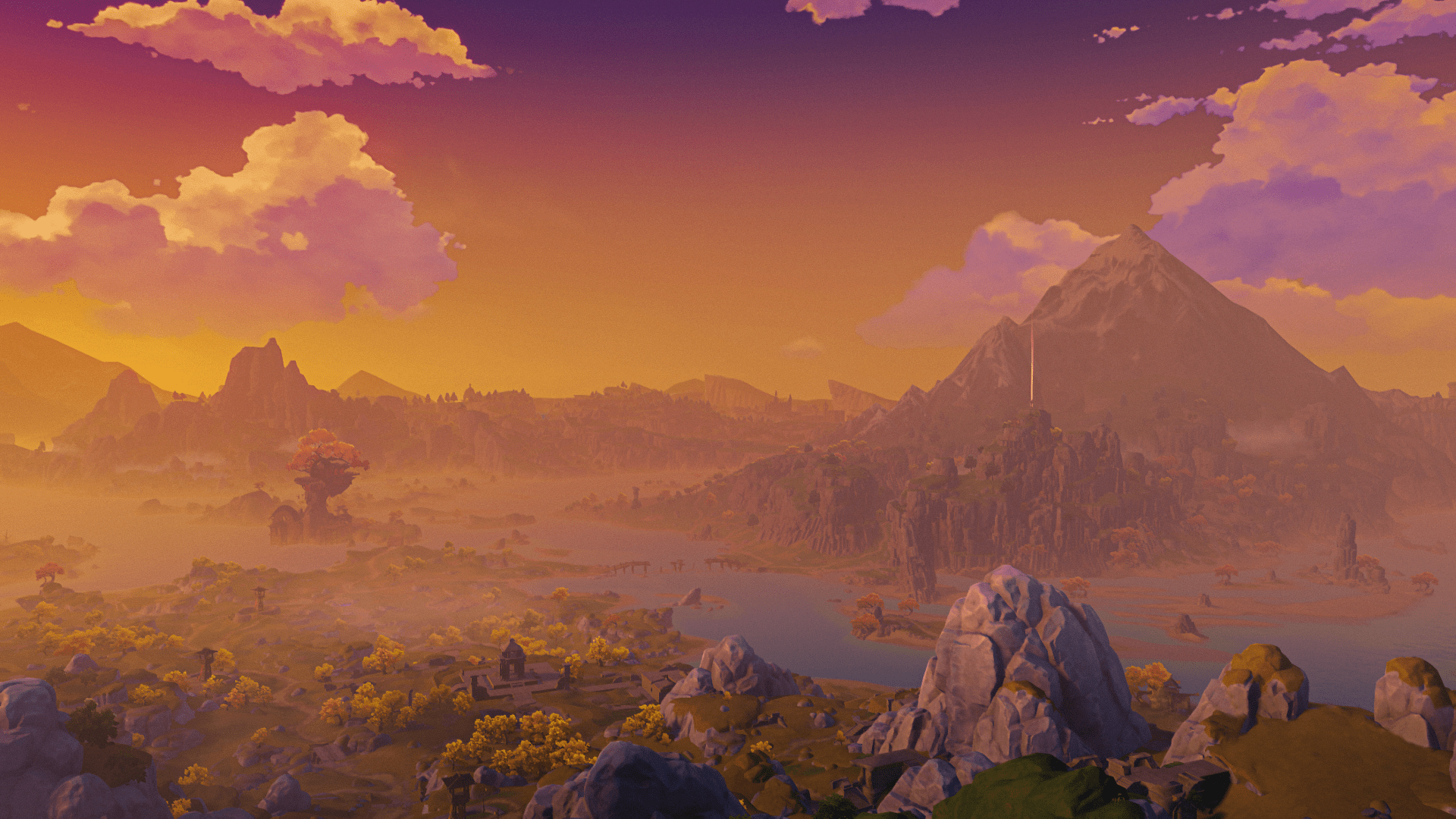 1920x1080 Genshin Impact Genshin Landscape Anime Games Wallpaper:1920x1080