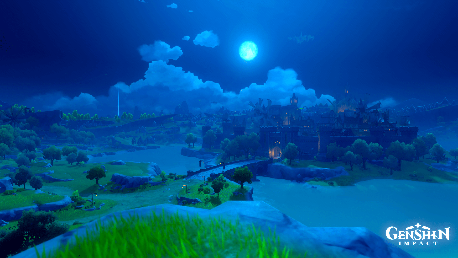 1920x1080 Genshin Impact, video game art, landscapex1080 Wallpaper