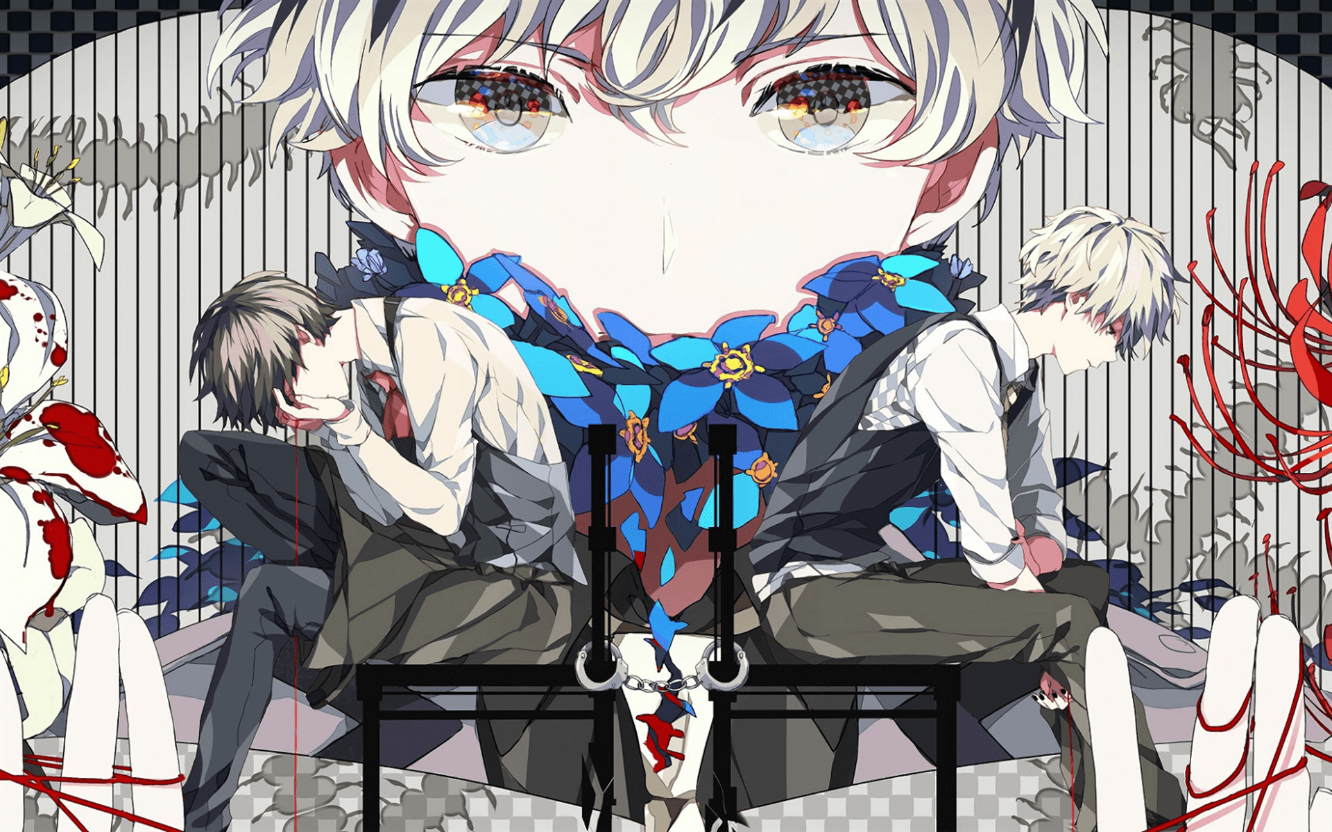 1920x1200 Download wallpaper Ken Kaneki, Tokyo Ghoul, art, portrait, creative art, face, japanese manga for desktop with resolution 1920x1200. High Quality HD picture wallpaper