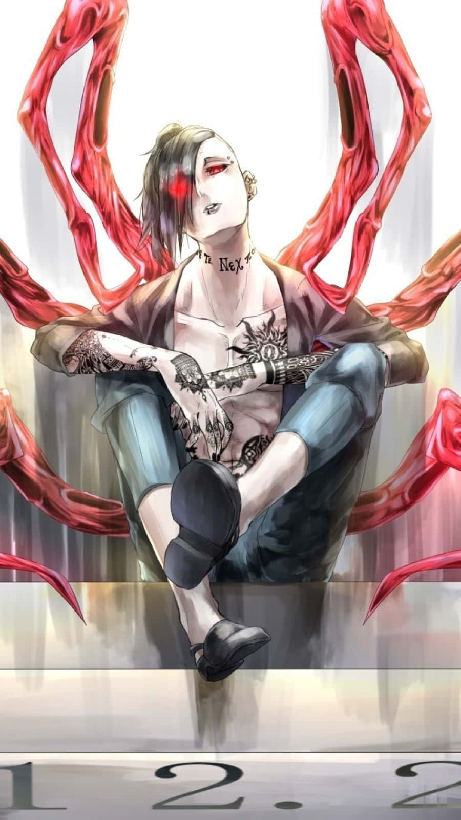 900x1601 Download Intriguing portrait of Uta from Tokyo Ghoul Wallpaper