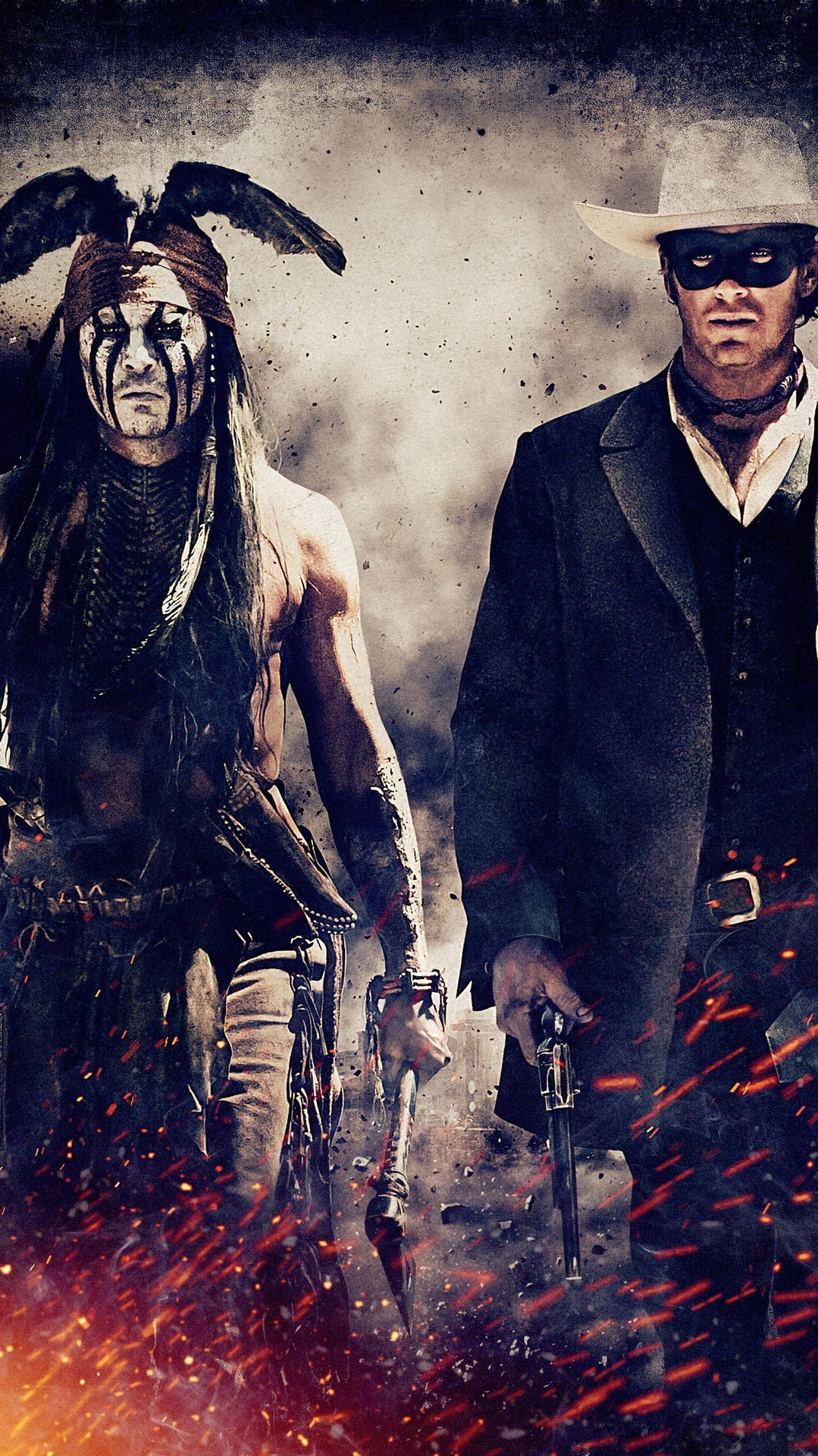 1079x1920 Download Heroic Pose of The Lone Ranger Wallpaper