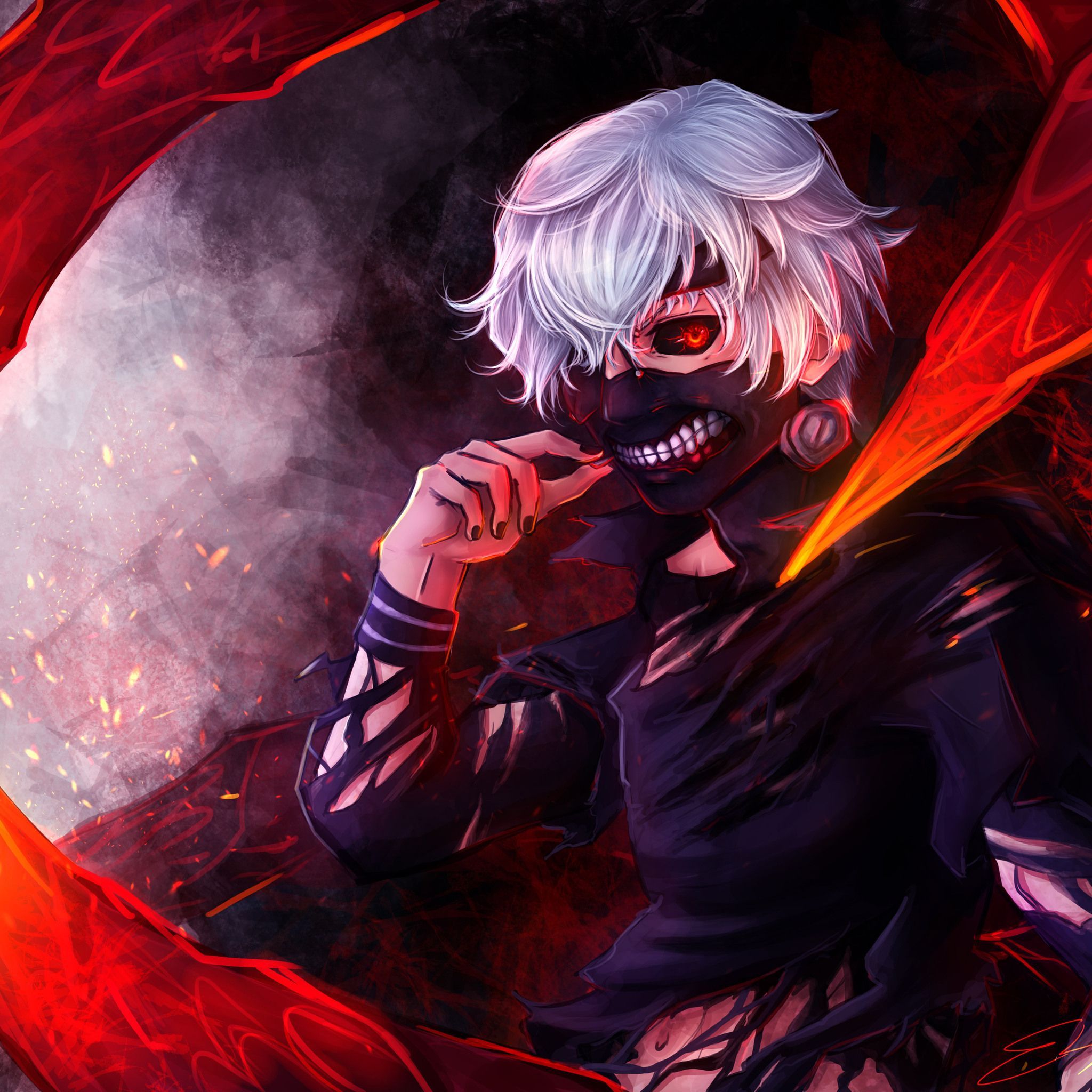2048x2048 Ken Kaneki Tokyo Ghoul 5k iPad Air HD 4k Wallpaper, Image, Background, Photo and Picture