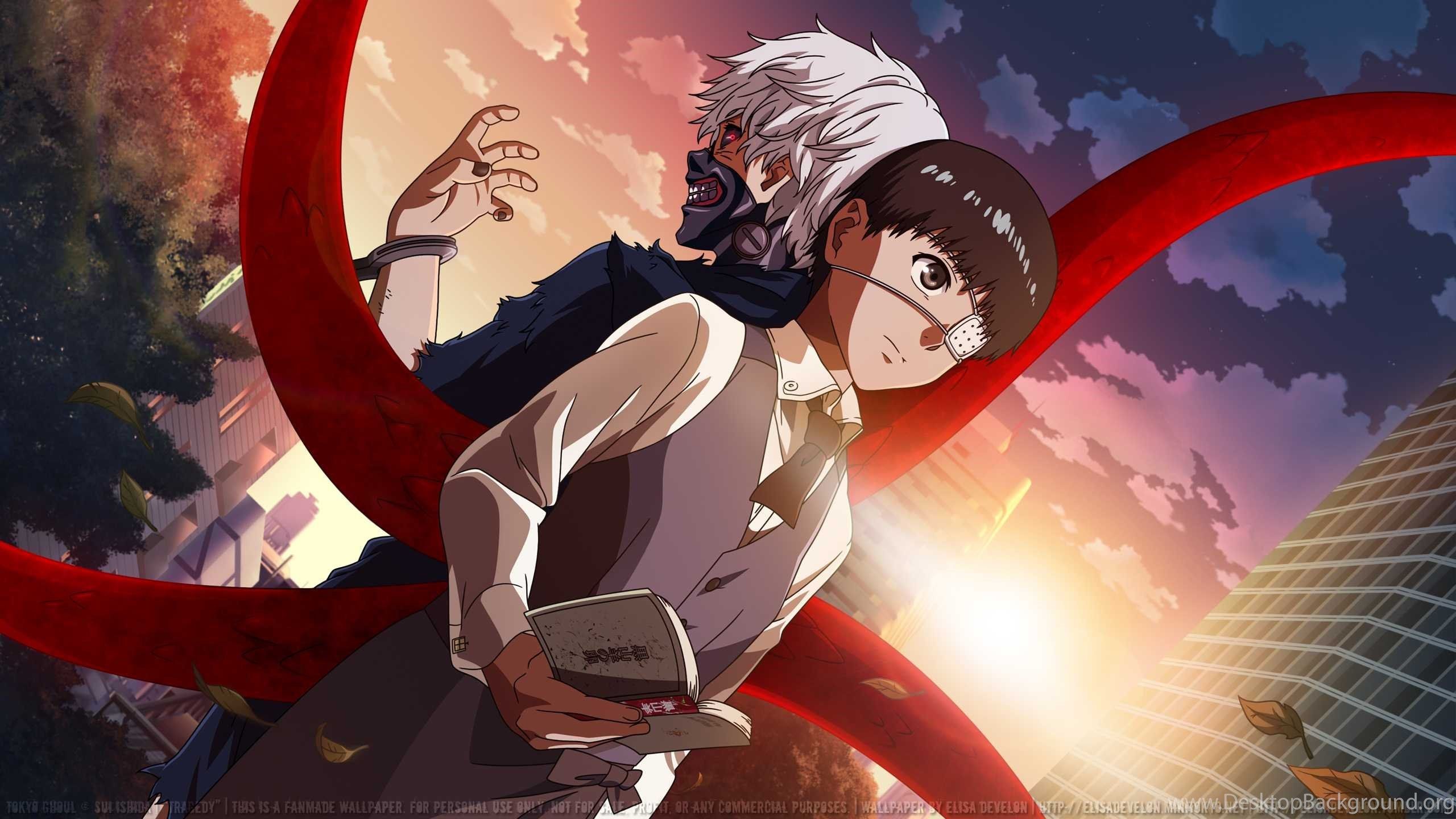 2560x1440 Anime Deskk Tokyo Ghoul Wallpaper