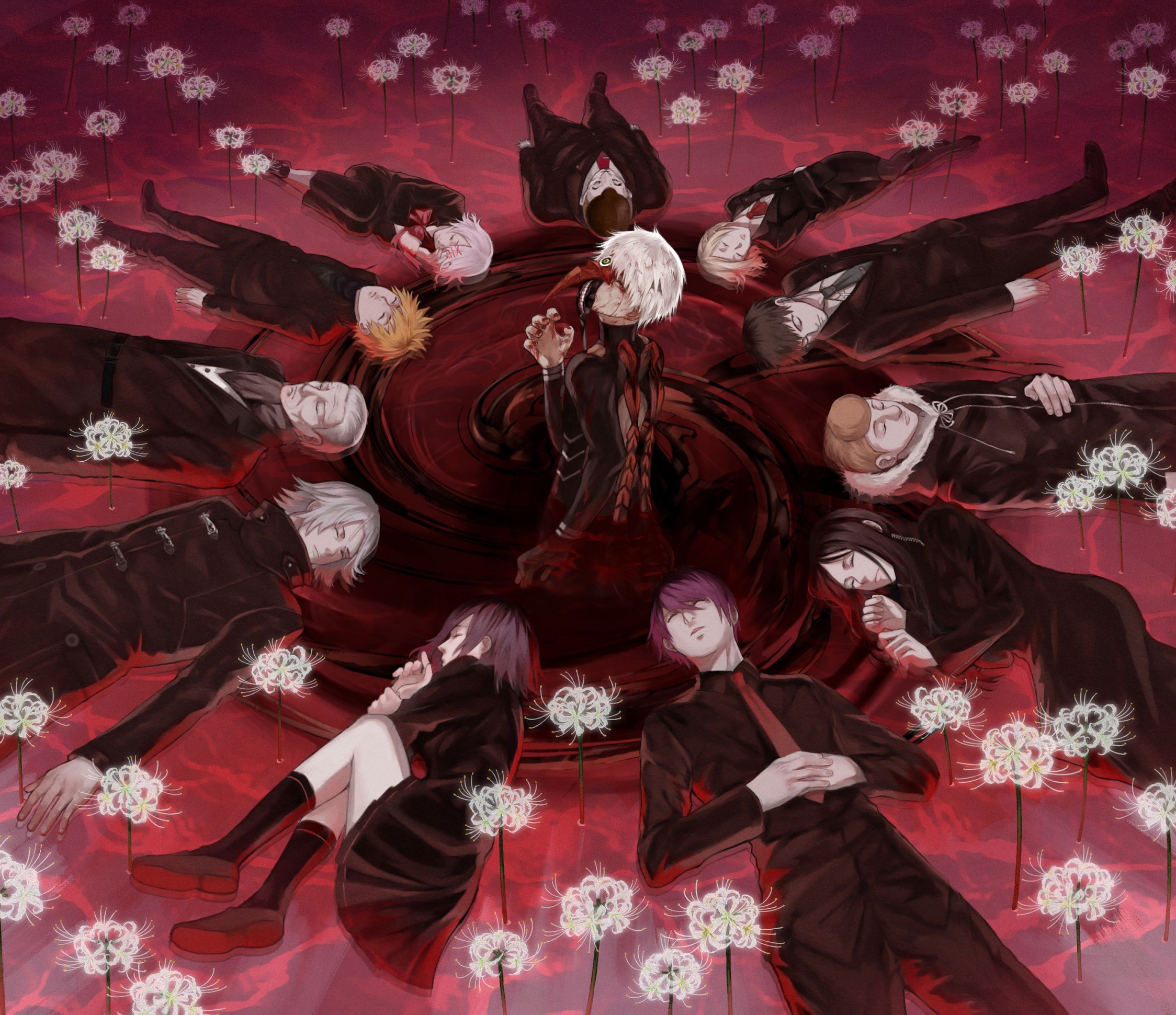 2248x1941 Download wallpaper 2248x2248 tokyo ghoul, anime, all characters, ipad air, ipad air ipad ipad ipad mini ipad mini 2248x2248 HD background, 7037