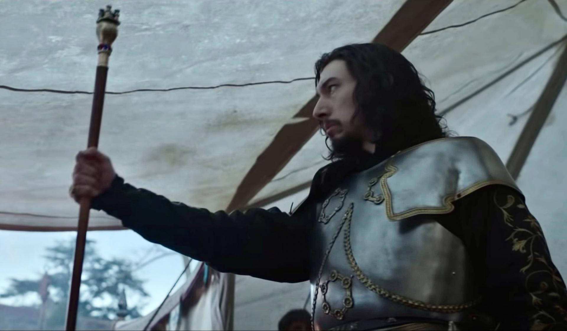 1920x1122 Download Jacques Le Gris brandishing a lance in The Last Duel Wallpaper