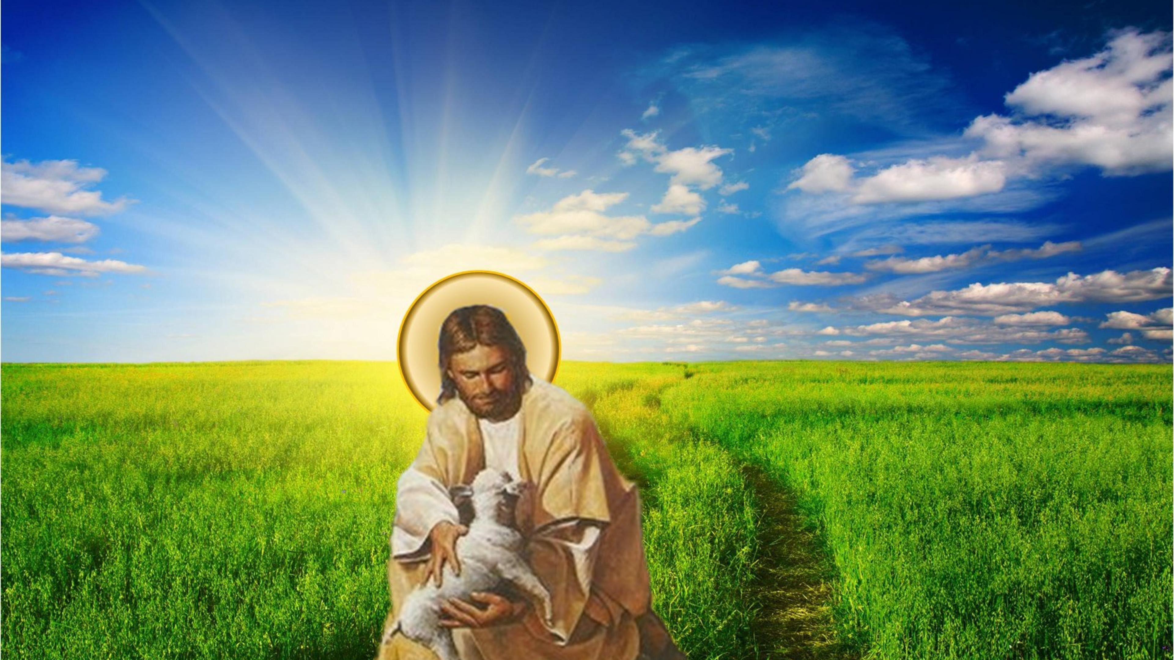 3840x2160 Jesus Shepherd Wallpaper