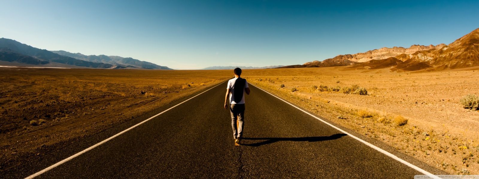 1600x600 Man On The Road Ultra HD Desktop Background Wallpaper for : Multi Display, Dual Monitor : Tablet
