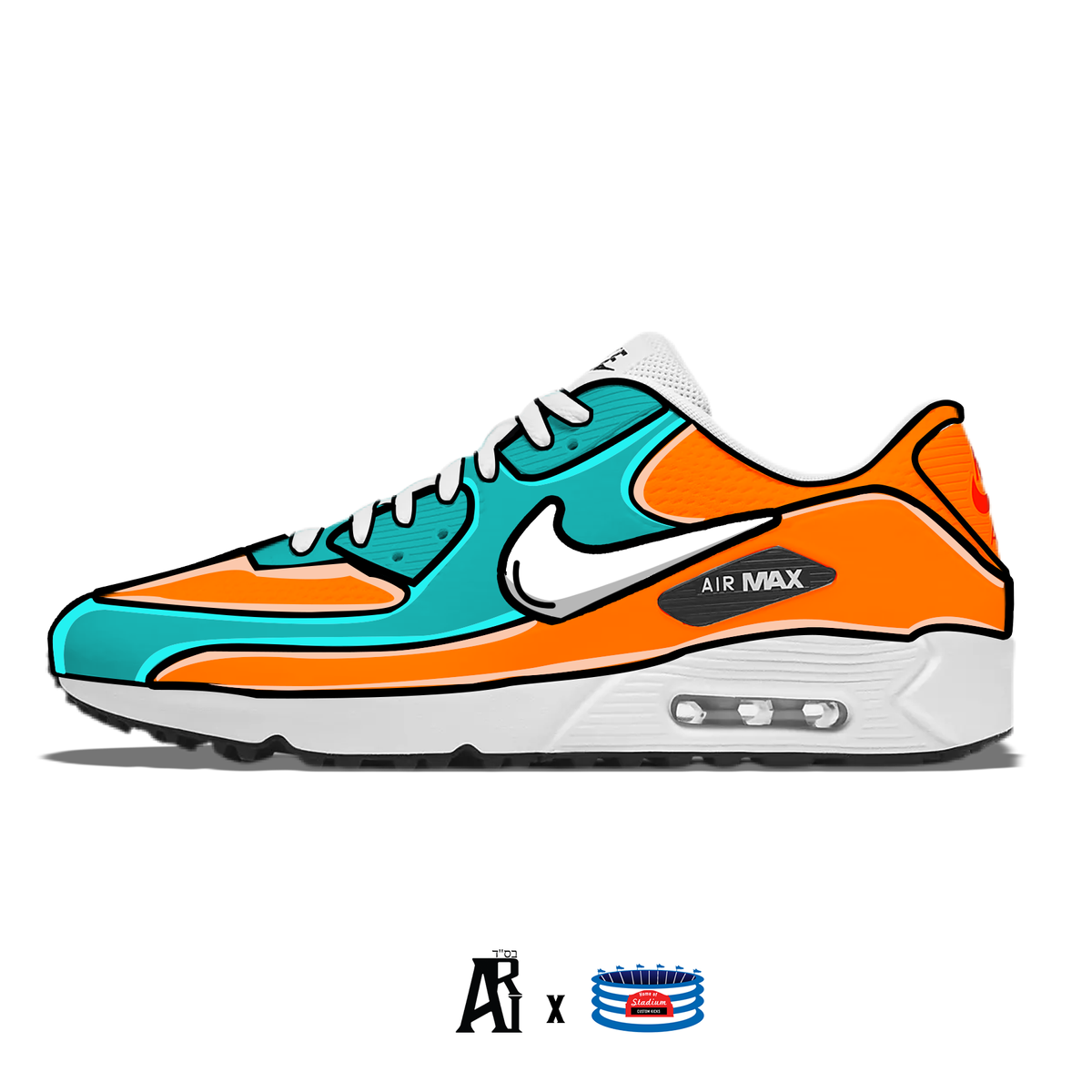 1200x1200 Cartoon Nike Air Max 90 G Golf Shoes