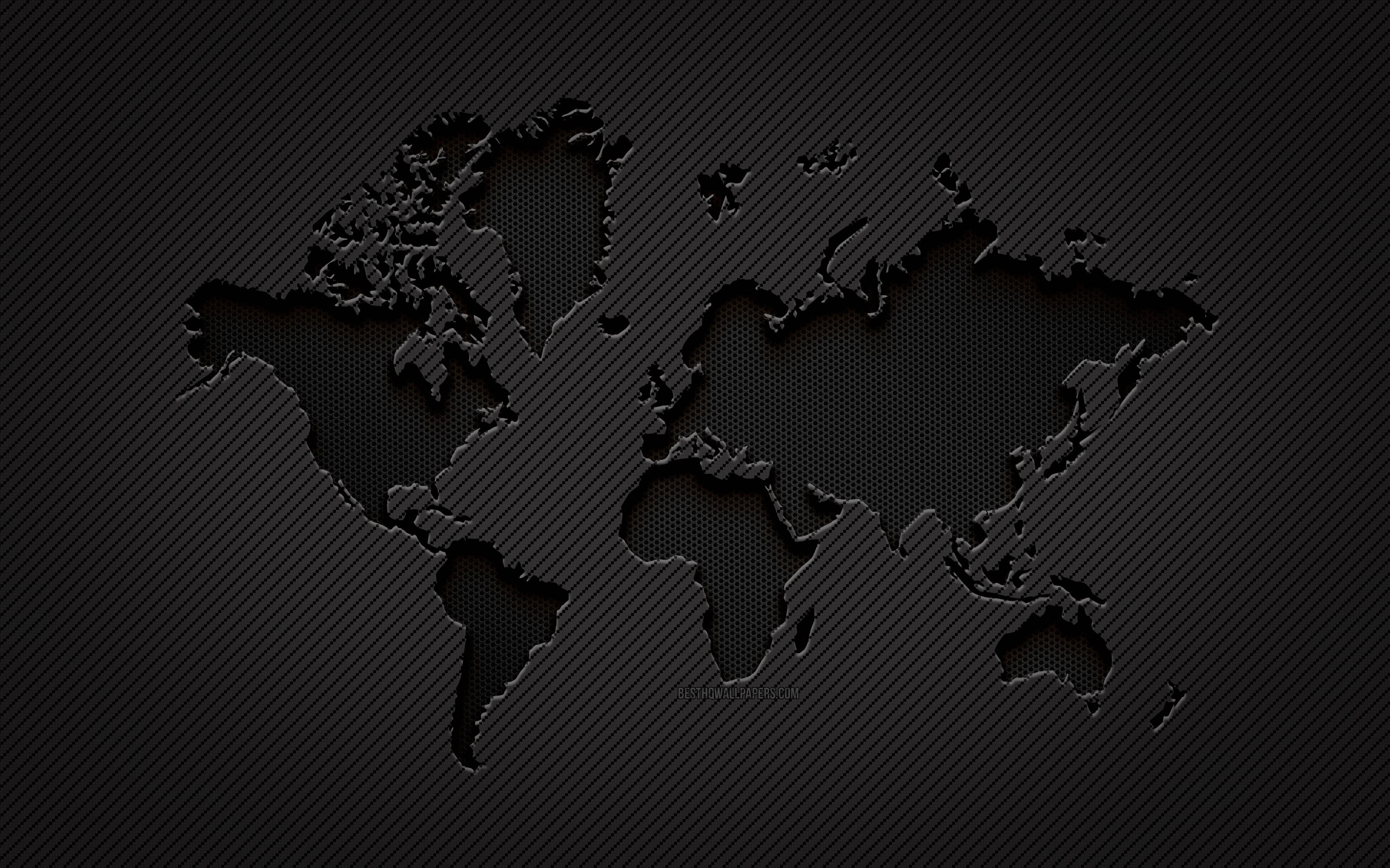 3840x2400 Download High Resolution Black Engraved World Map Wallpaper