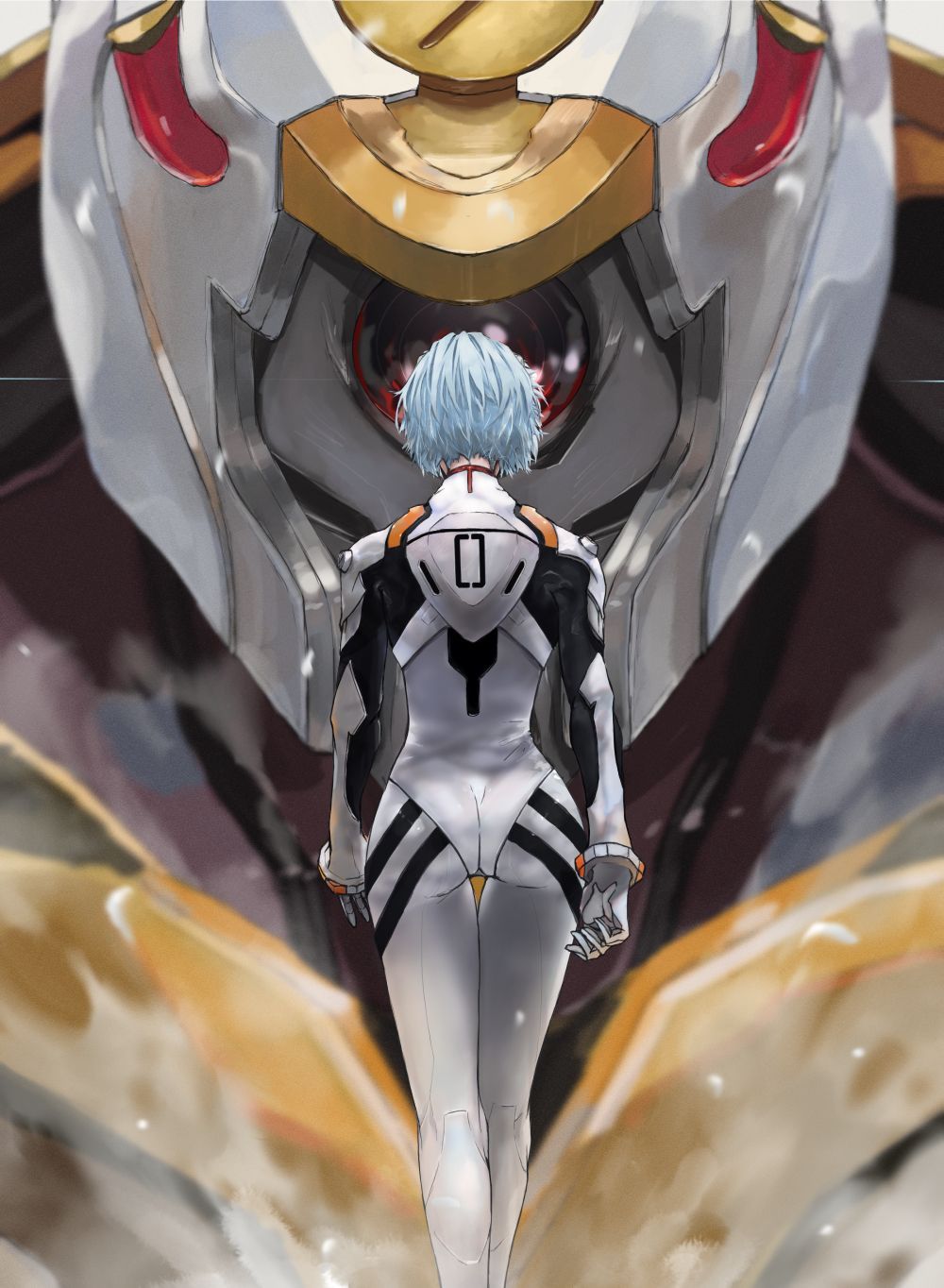 1000x1364 ayanami rei and eva 00 (neon genesis evangelion) drawn by kdm_(ke_dama)