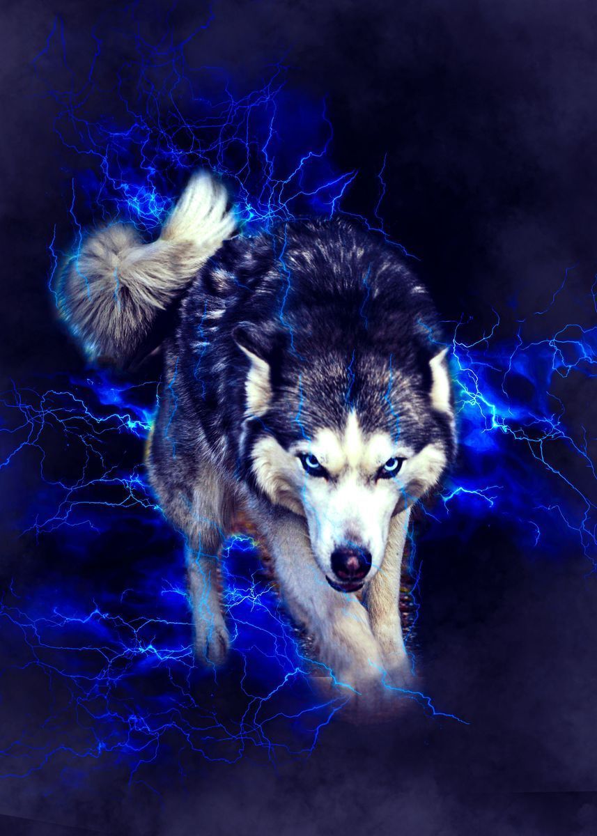 857x1200 Electric Wolf' Poster