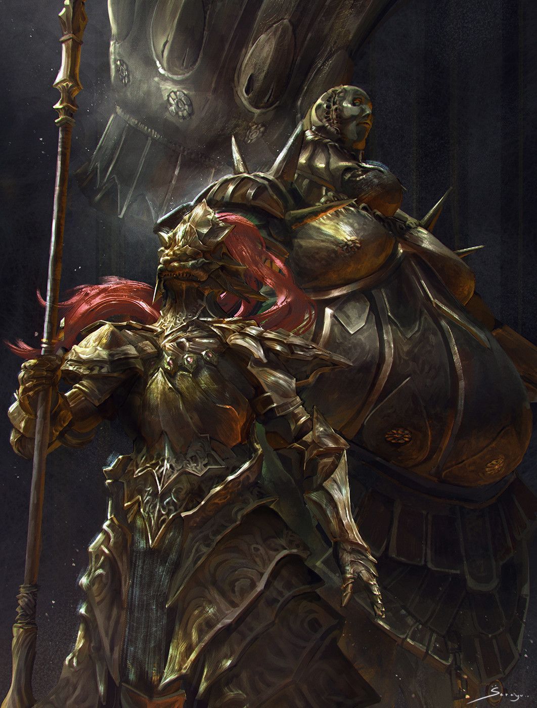 1062x1400 Dragon Slayer Ornstein and Executioner Smough, Sarayu Ruangvesh. Dark souls characters, Dark souls art, Dark souls wallpaper