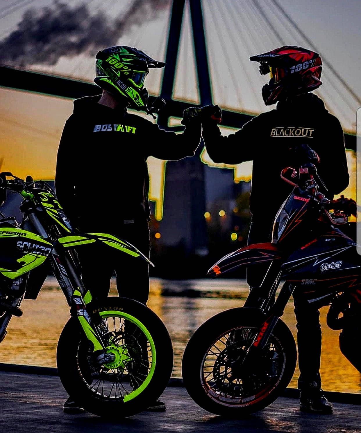 1242x1492 Download Motocross Riders Fist Bumps Wallpaper