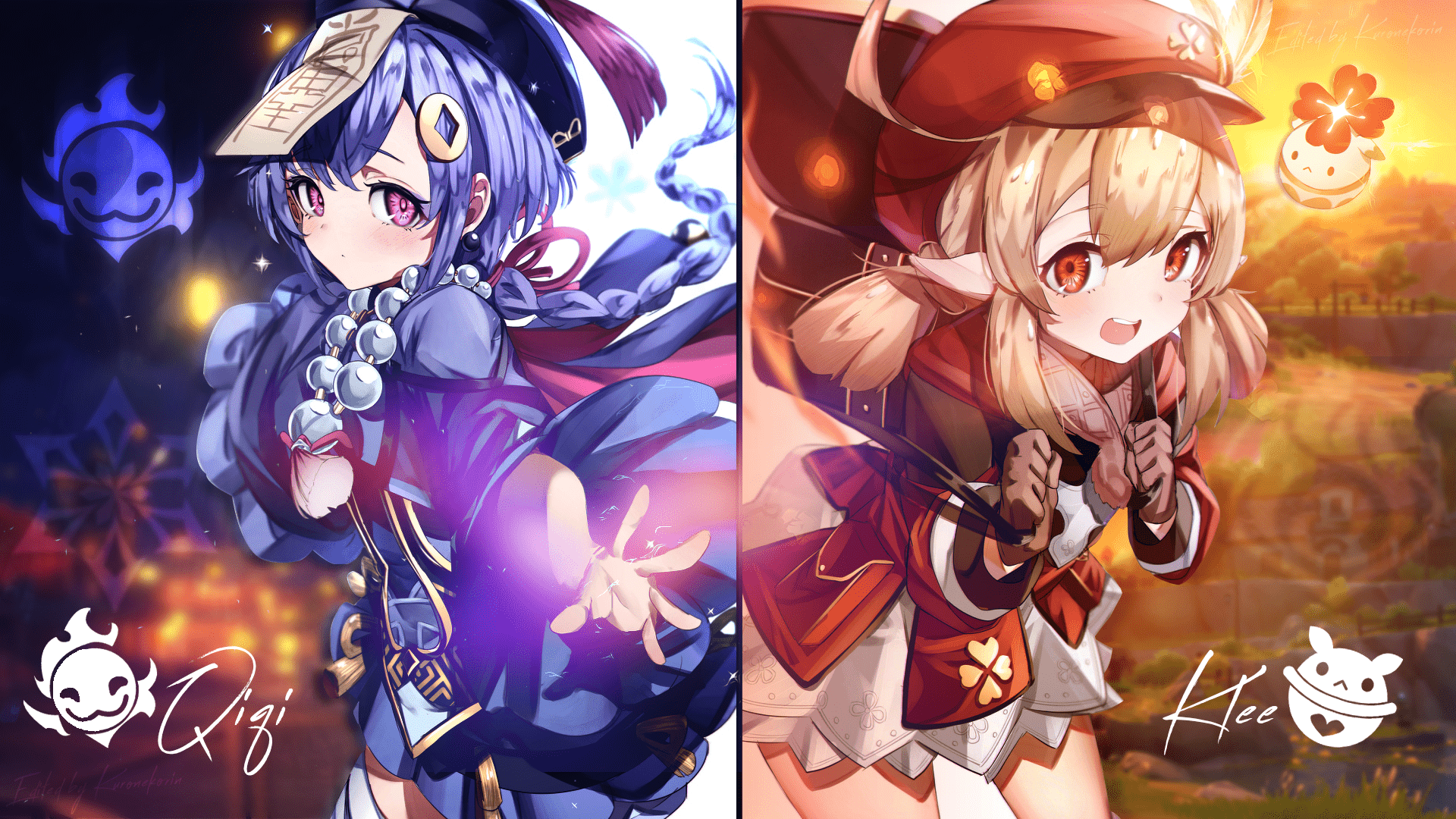 1920x1080 Made A Klee + Qiqi Desktop Wallpaper <3. Links In Comment : R Genshin_Impact
