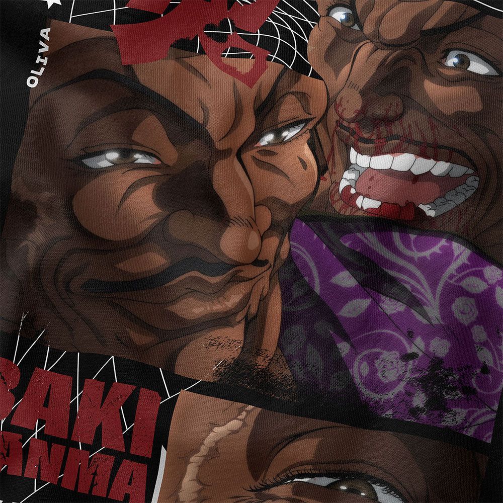 1000x1000 Baki Hanma Biscuit Oliva T Shirt. Yūjin Japanese Anime Streetwear Clothing