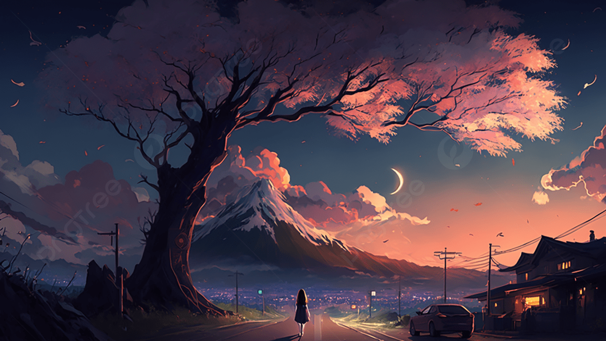 1200x675 Sky Purple Manga Style Background, Sky, Pink Clouds, Purple Background Image And Wallpaper for Free Download