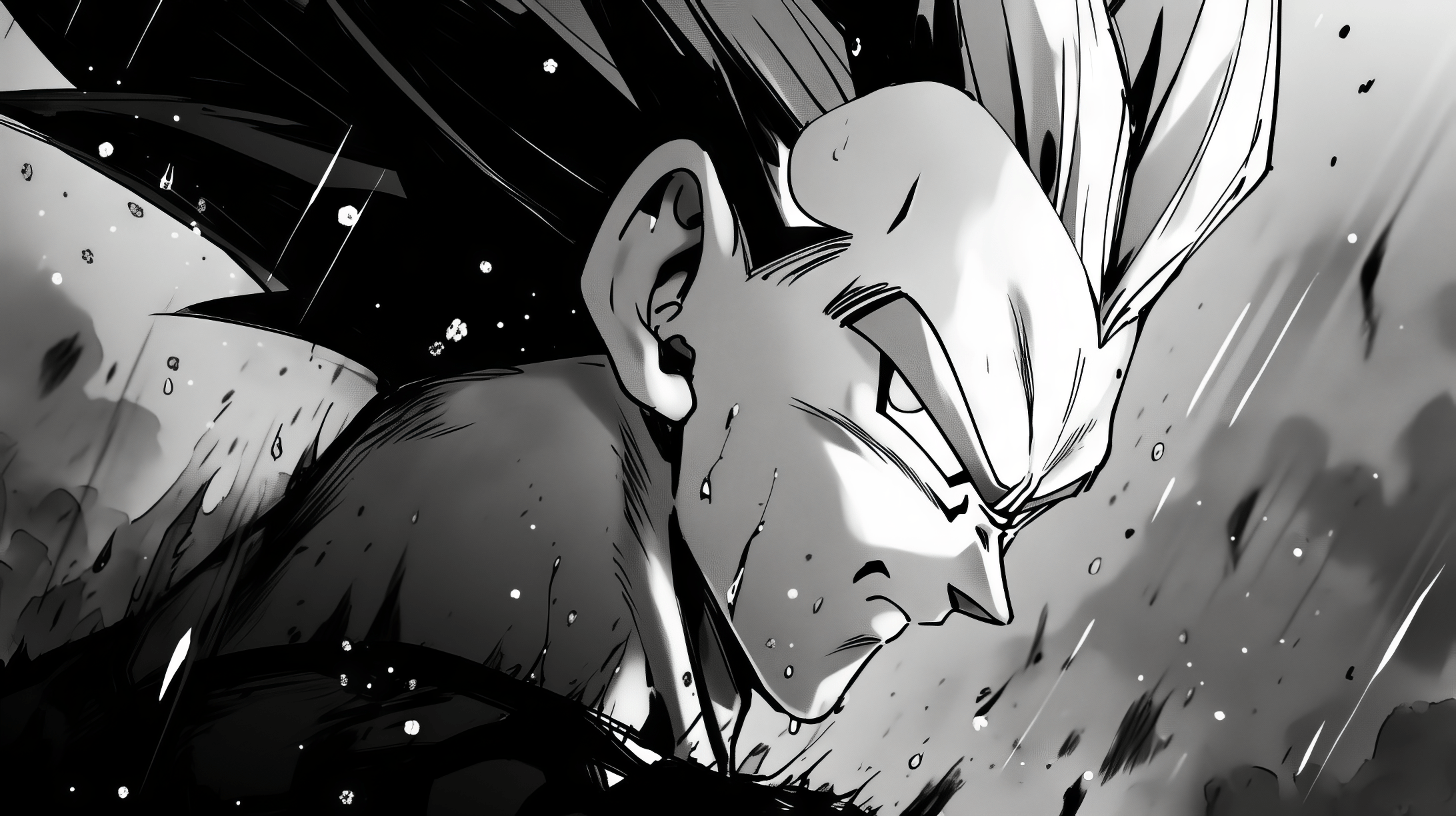 2184x1224 Serious Vegeta Manga Style Wallpaper
