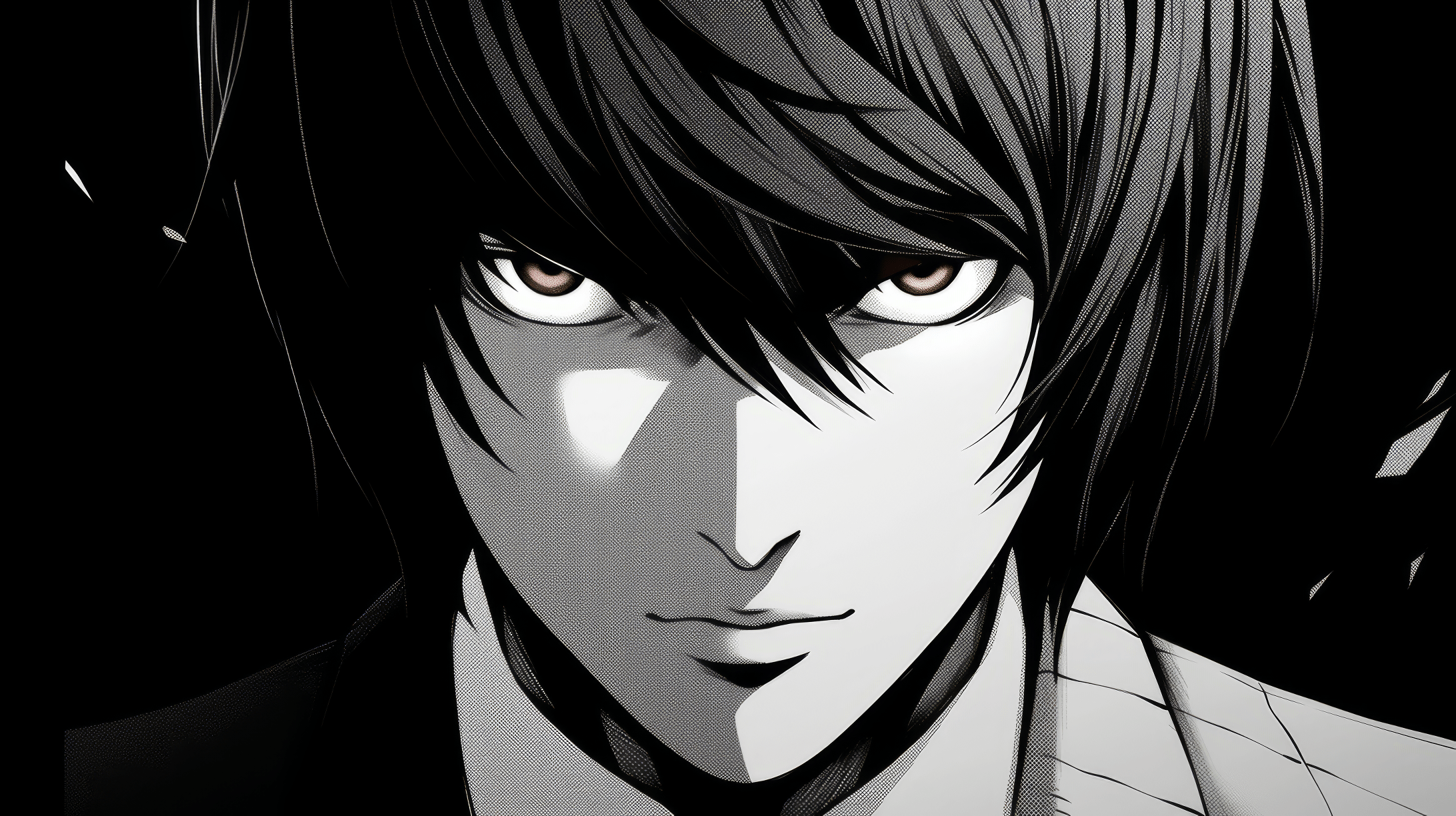 2184x1224 Light Yagami Manga Style Wallpaper