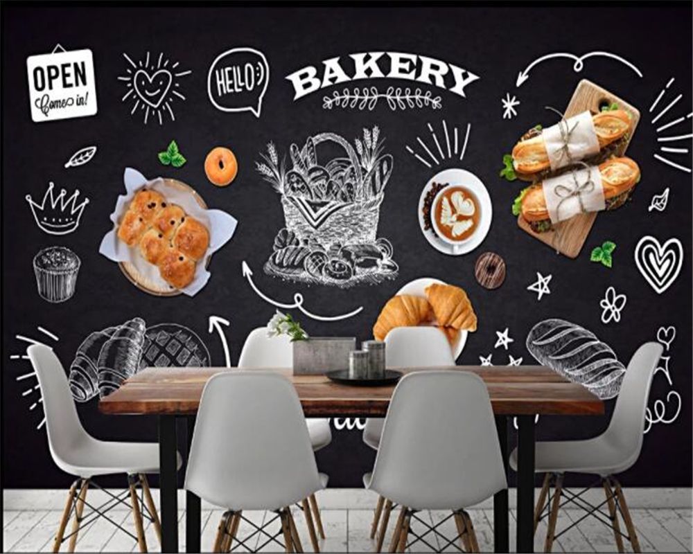 1000x800 Mural Wallpaper Bakery Background. Cake Shop Wall Decoration