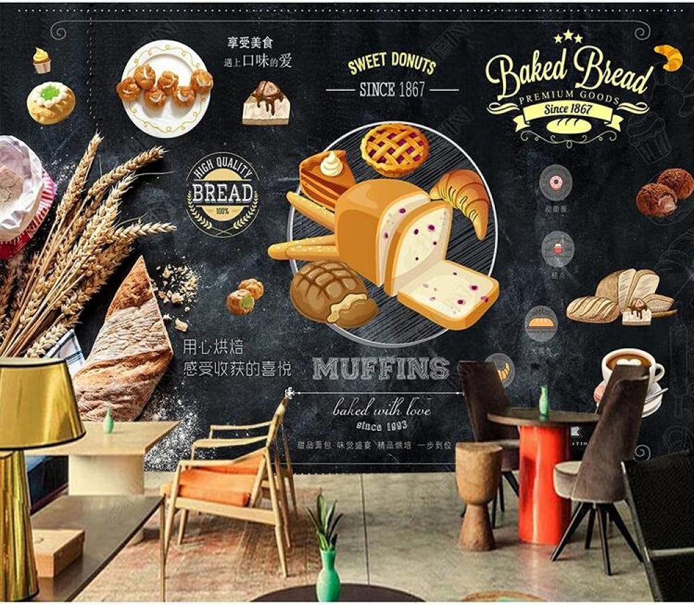 1000x872 Wallpaper 3D Decoration Murals Wall Retro Gourmet Bakery Shop Bakery Background Wall 430Cmx300Cm