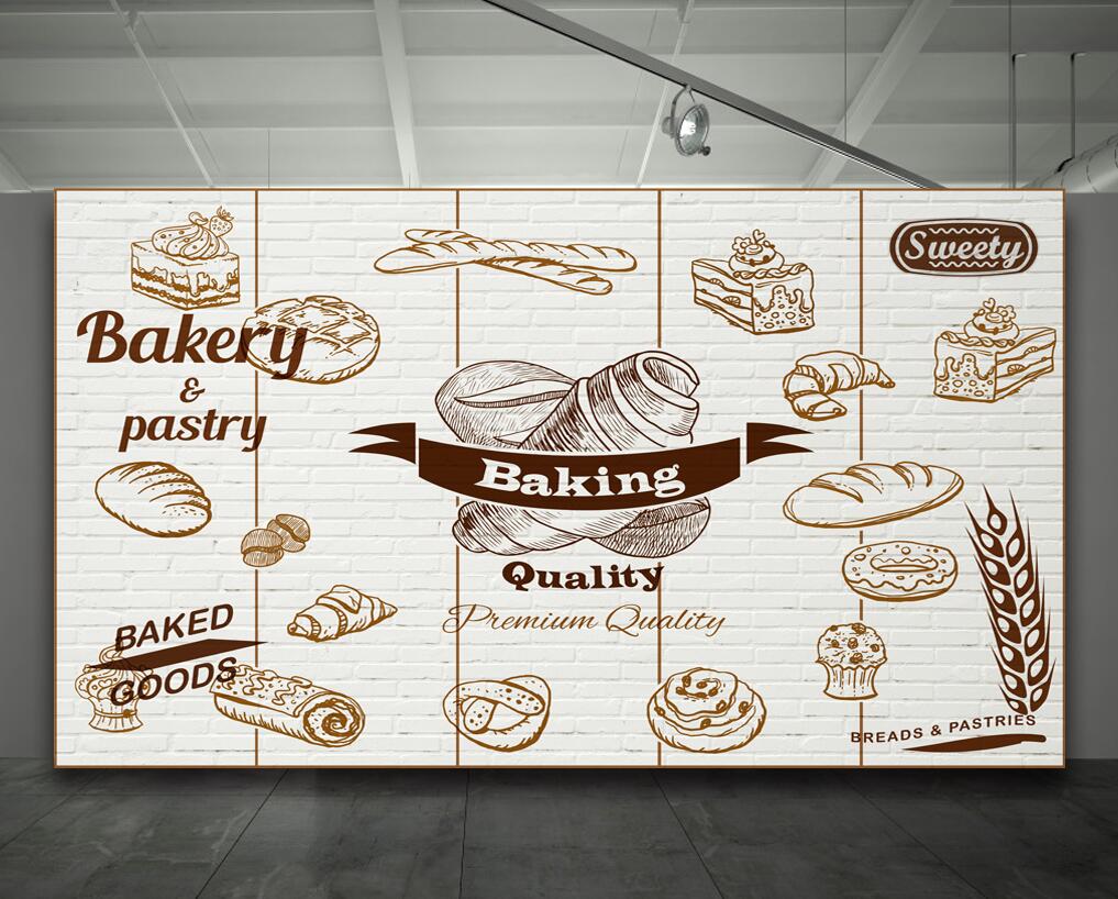 1017x818 Custom size mural wallpaper bakery cake shop background wall tooling mural dining background wall 3D wallpaper