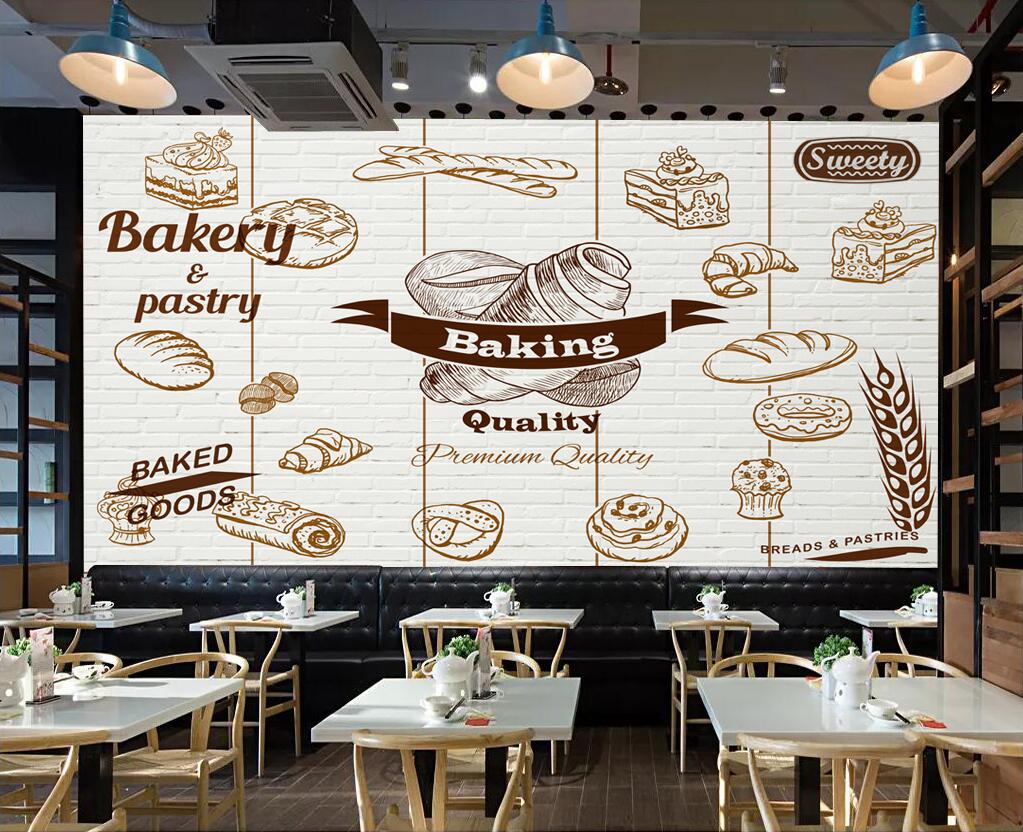 1023x832 Custom Size Mural Wallpaper Bakery Cake Shop Background Wall Tooling Mural Dining Background Wall 3D Wallpaper