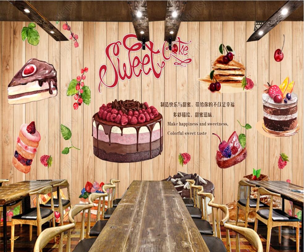 984x815 3D Wallpaper Custom Photo Mural Hand Drawn Bakery Shop Bakery Restaurant Home Decor 3D Wall Murals Wallpaper In The Living Room