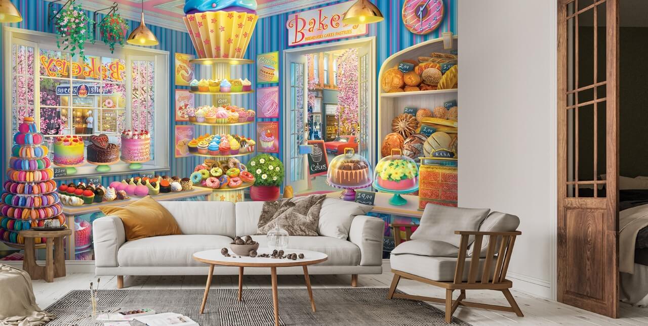 1280x645 Cupcake Bakery Wall Mural