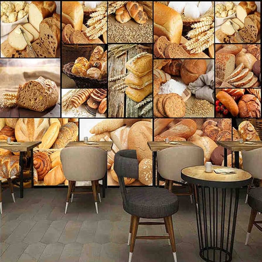 894x894 Custom 3D Photo Wallpaper European Style Bread Baking Milk Tea Dessert Shop Cafe Decor Wall Painting Mural Wallpaper