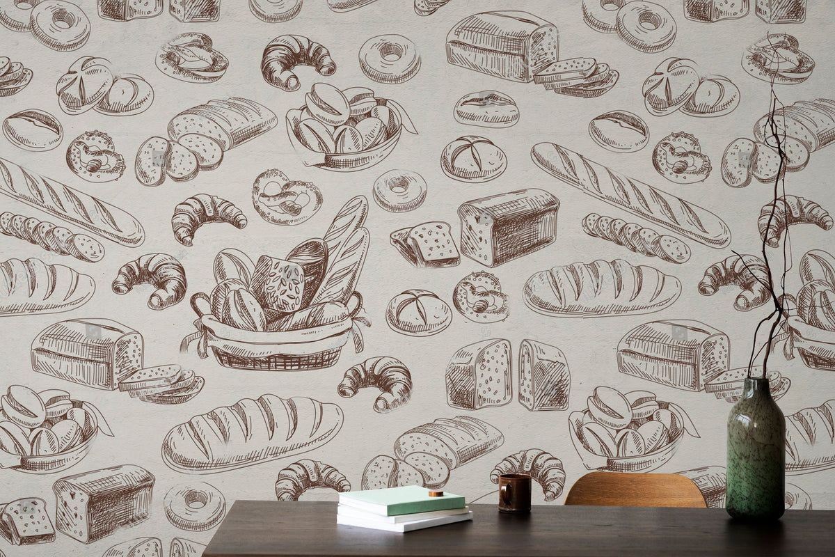 1200x800 Removable Wallpaper Cafe Wall mural Bakery Wallpaper Peel and Stick Vi