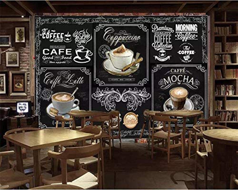 1000x800 Buy Wall Decals 3D Effect Wallpaper Mural Black Retro Coffee Photo Dessert Shop Bakery Western Restaurant Cafe Decoration Wallpaper 200 * 140Cm Online