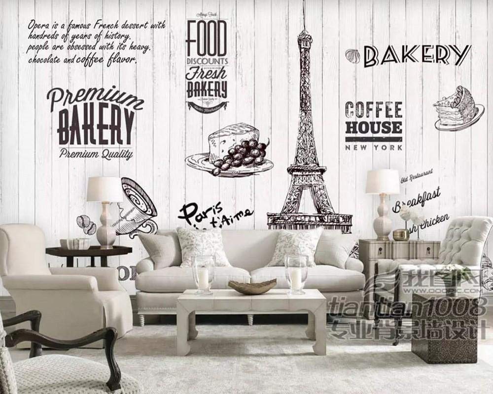 1000x800 3D Mural Wallpaper Mural European And American Style Paris Tower Bakery Shop Wall Background Decorative Painting 430300Cm
