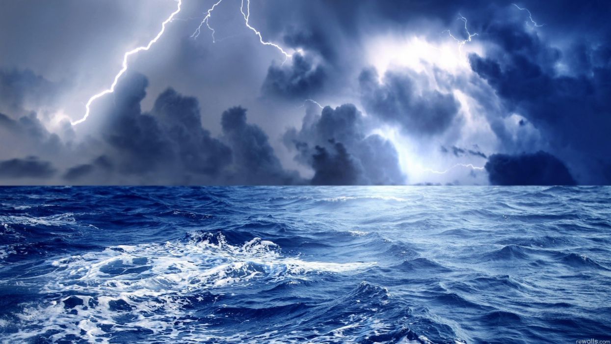 1245x700 STORM weather rain sky clouds nature ocean sea lightning wallpaperx2160