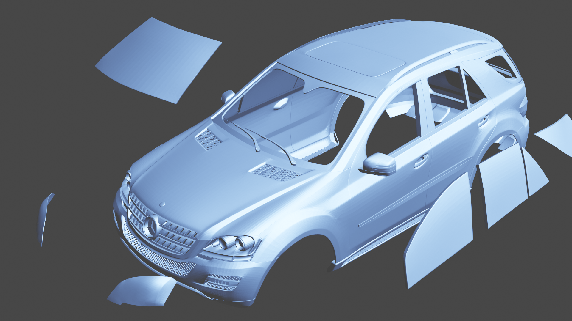 1920x1080 Free STL file mercedes bodywork mercedes ml 320 cdi 4matic 313 mm・3D printable model to download・Cults