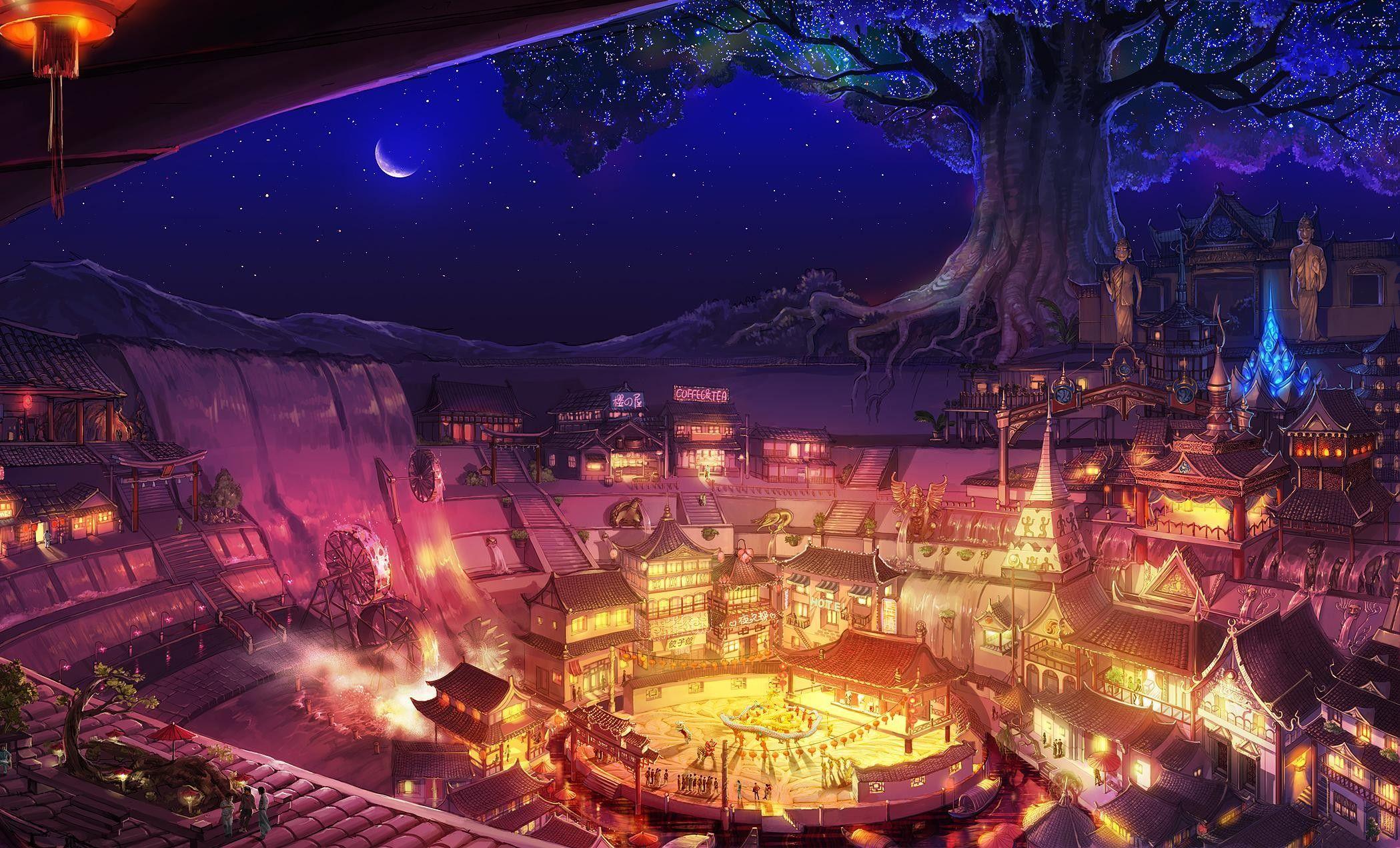 Anime Town Wallpapers Top Free Anime Town Backgrounds WallpaperAccess
