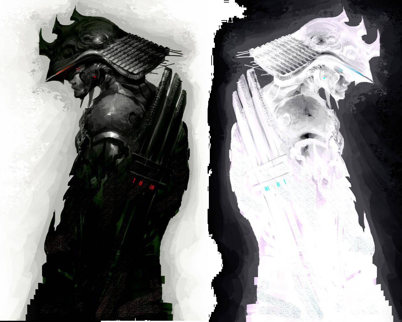 1280x1024 Download Japanese Samurai Inverted Wallpaper