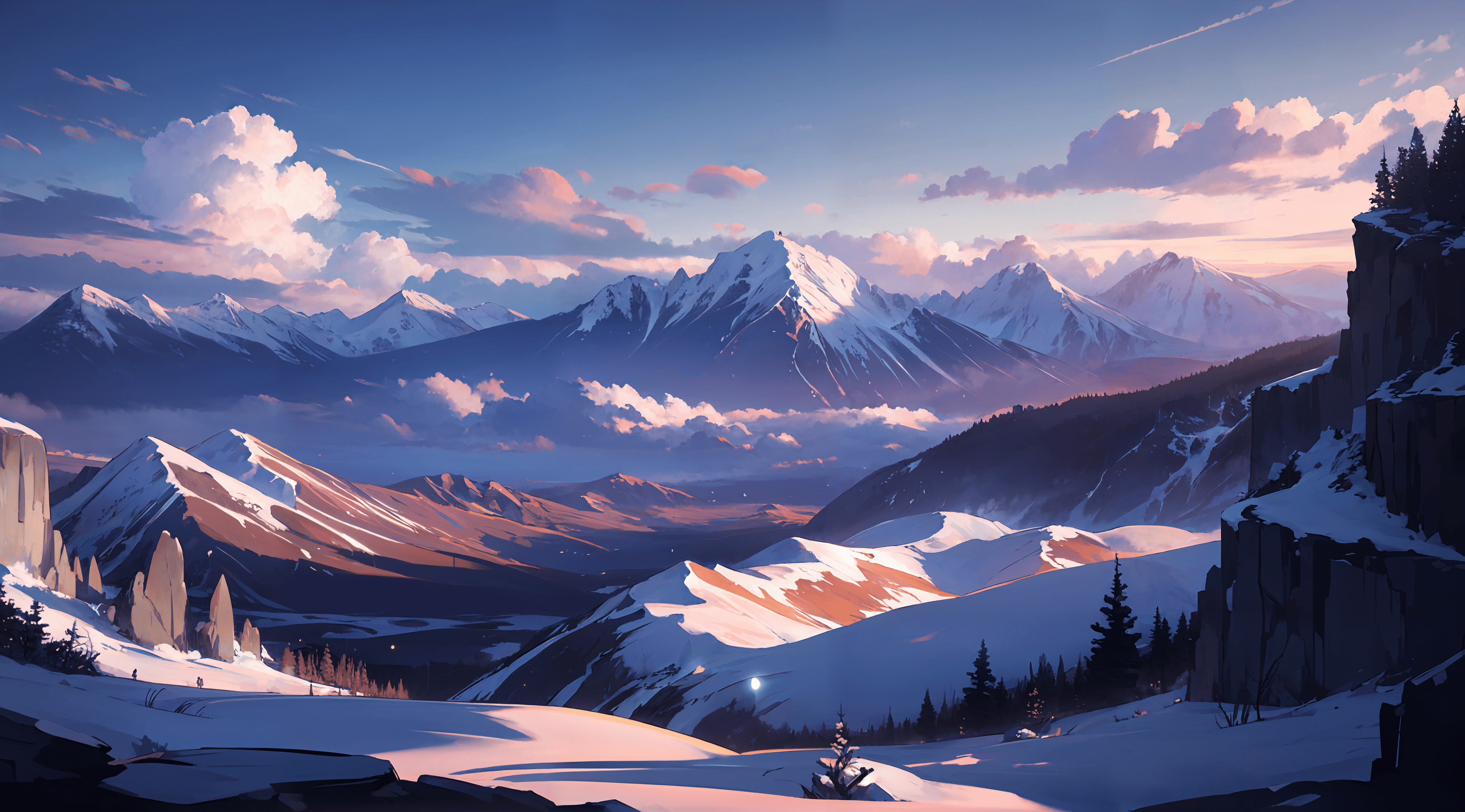 4096x2272 Anime Landscape HD Wallpaper and Background