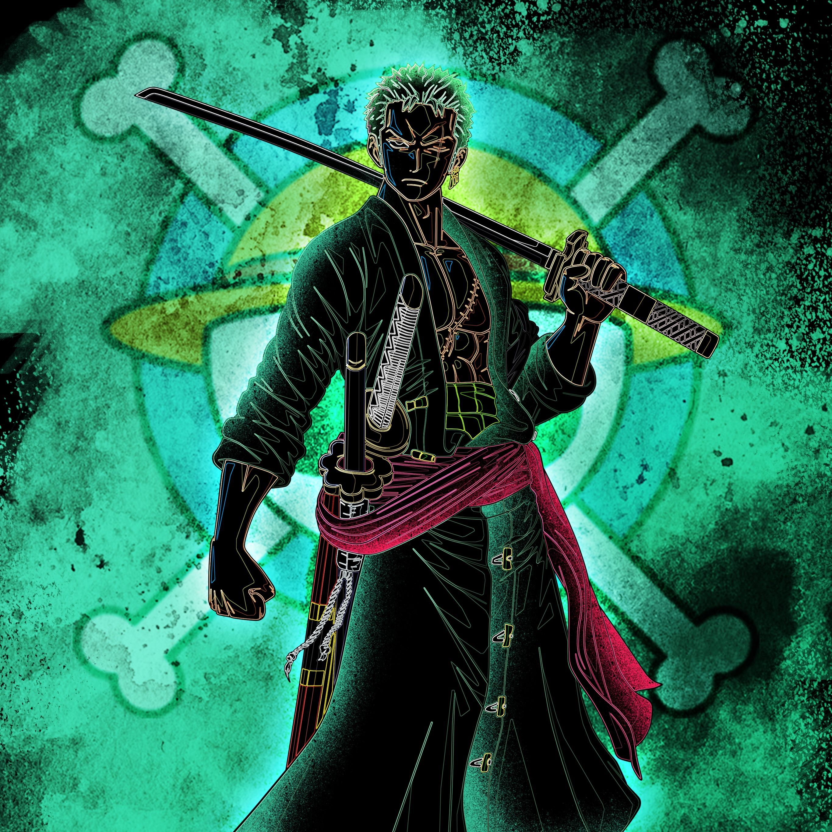 Roronoa Zoro Wallpaper 4K, AMOLED, One Piece, Pirate Hunter