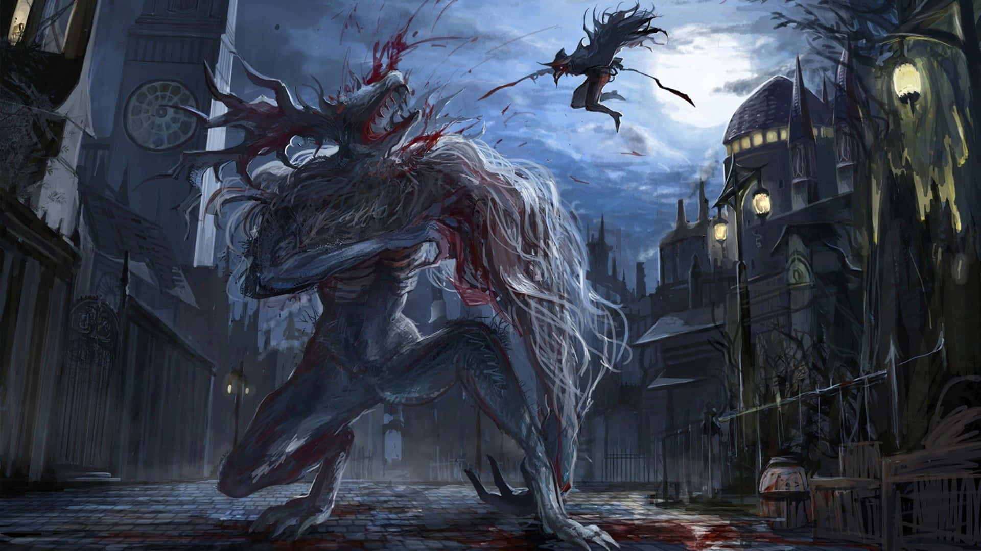 1920x1080 Download Digital Image Laurence Cleric Beast Bloodborne 4K HD Wallpaper