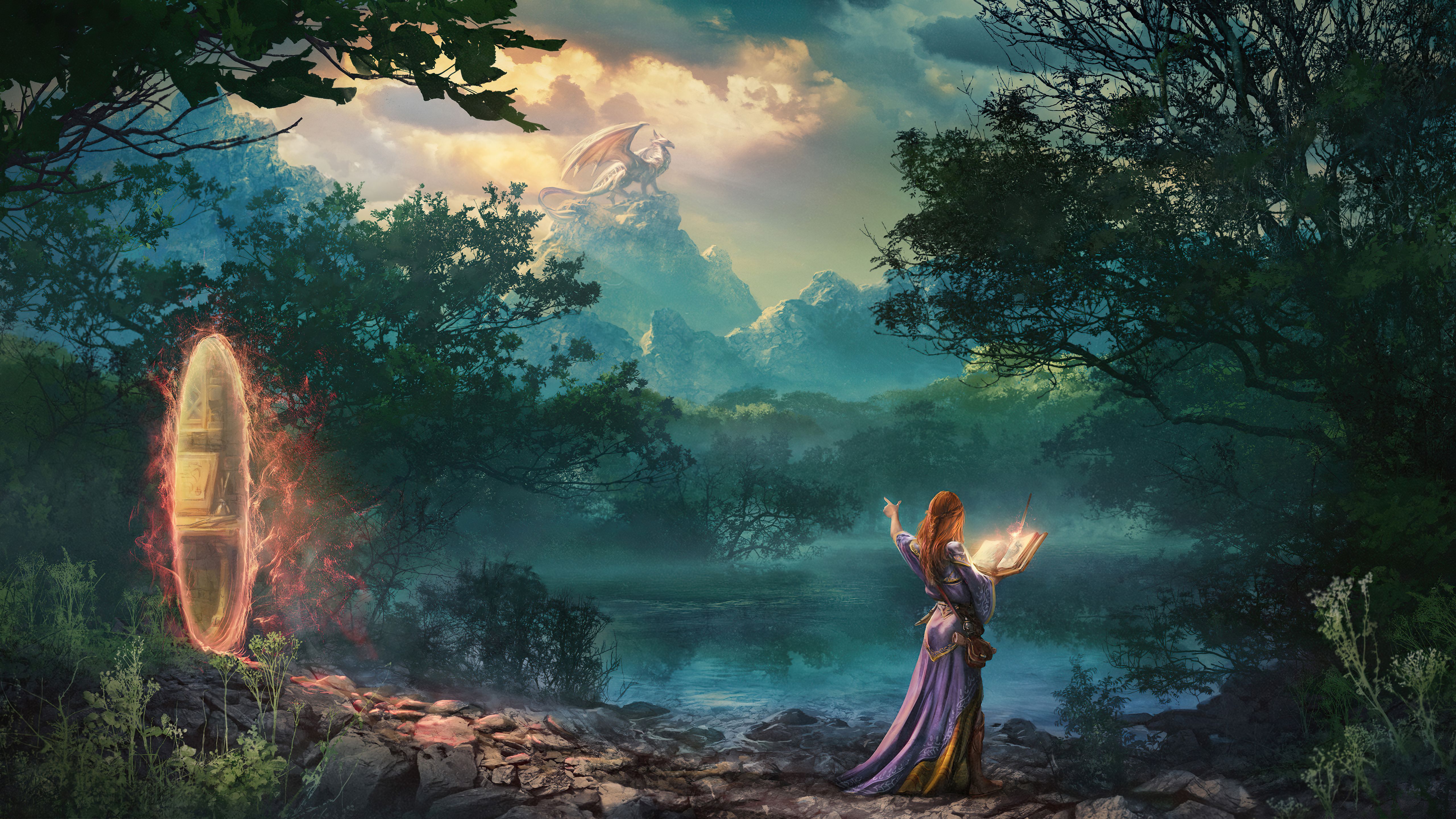 5120x2880 The Magic Brush Dragon Priest 5k, HD Artist, 4k Wallpaper, Image, Background, Photo and Picture