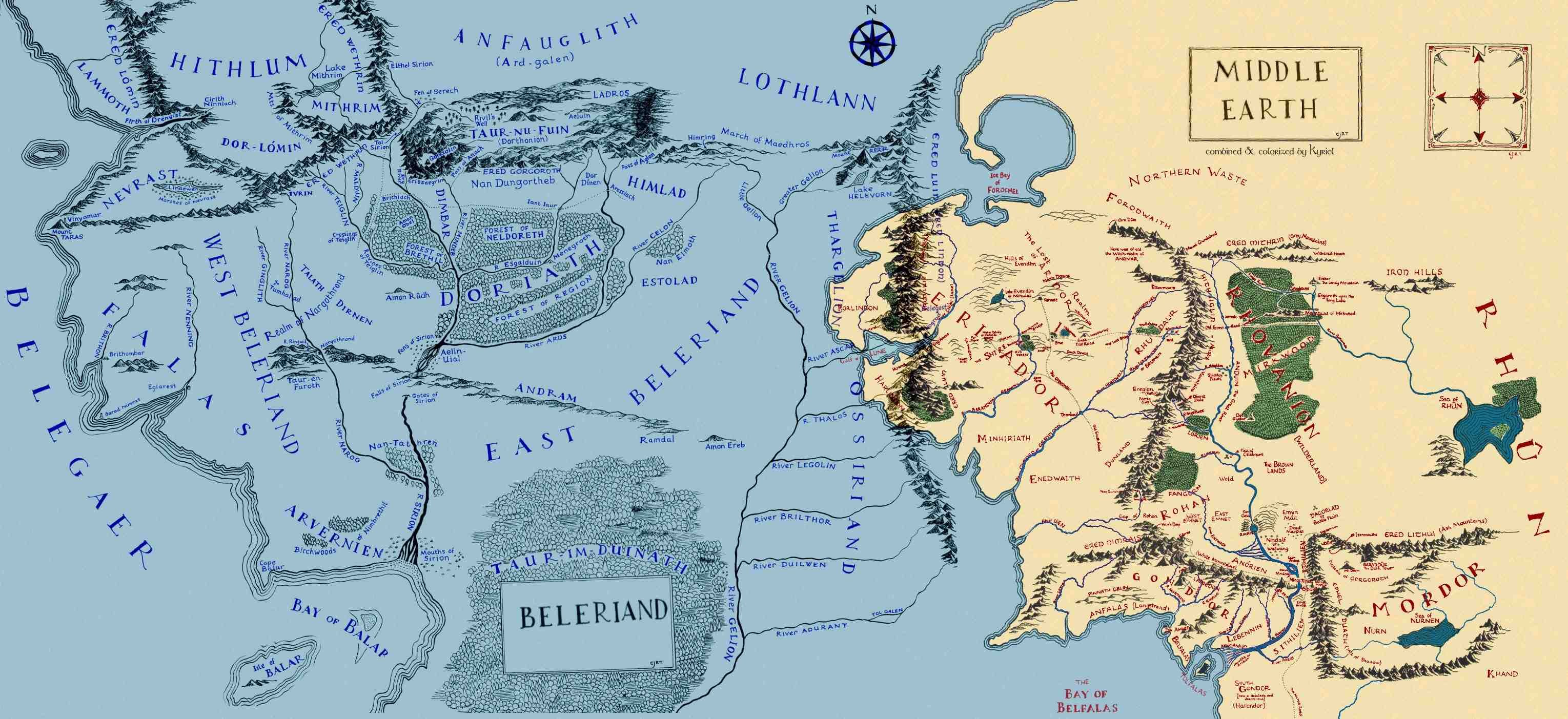 3059x1403 Middle Earth Map Wallpaper