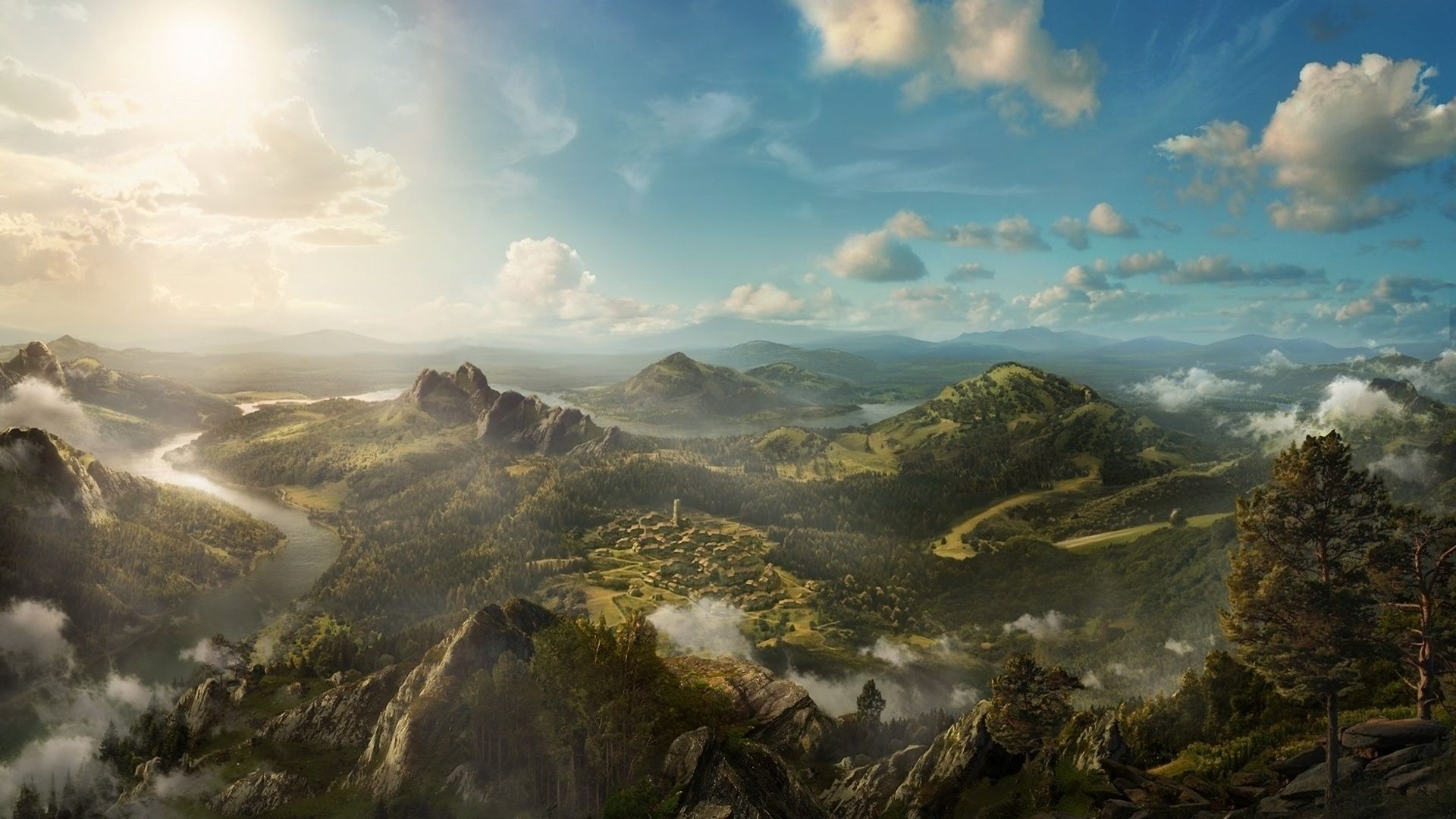 1920x1080 Fantasy. Fantasy landscape, Fantasy art landscapes, Landscape wallpaper