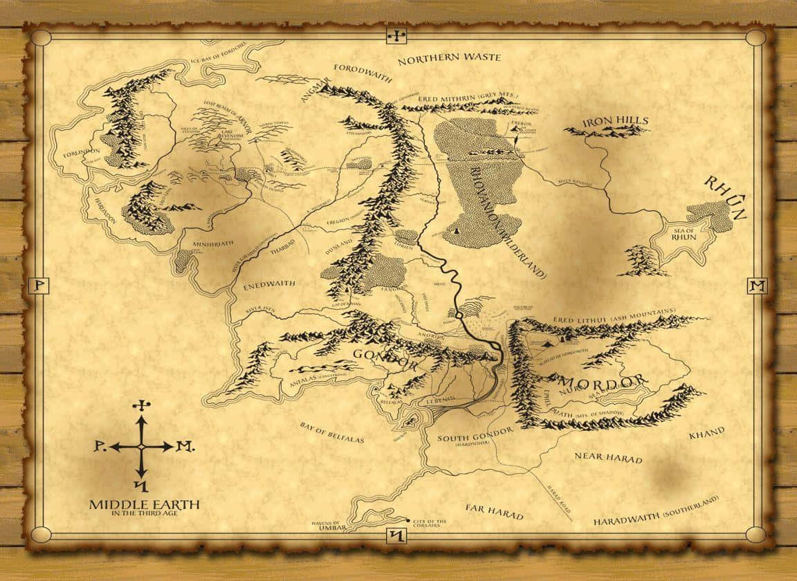 1152x840 Middle Earth Map Wallpaper