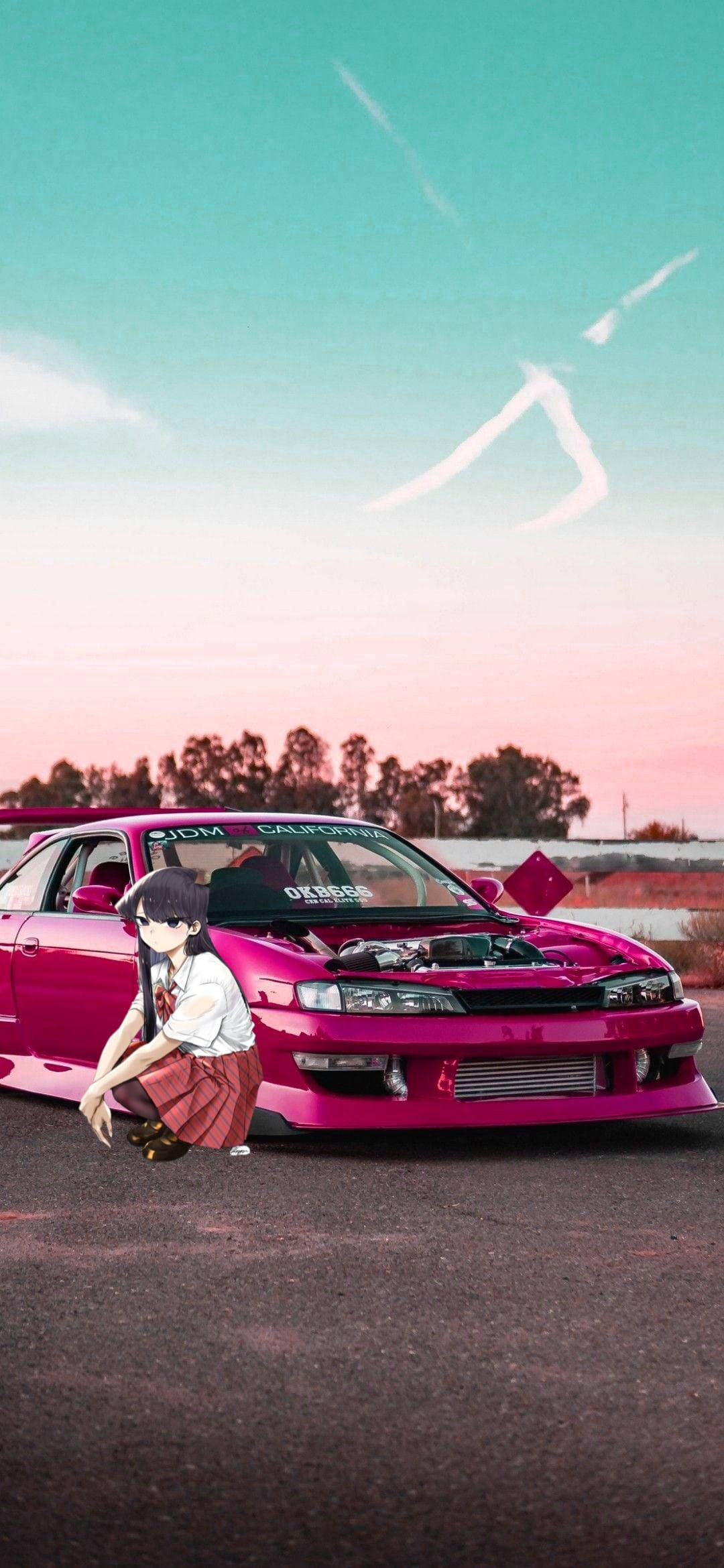 1080x2340 Download Komi San With Japanese Jdm Car Wallpaper