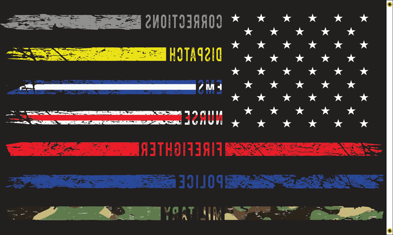 1280x767 First Responders Flag, 3' x 5', Printed Nylon, Made in
