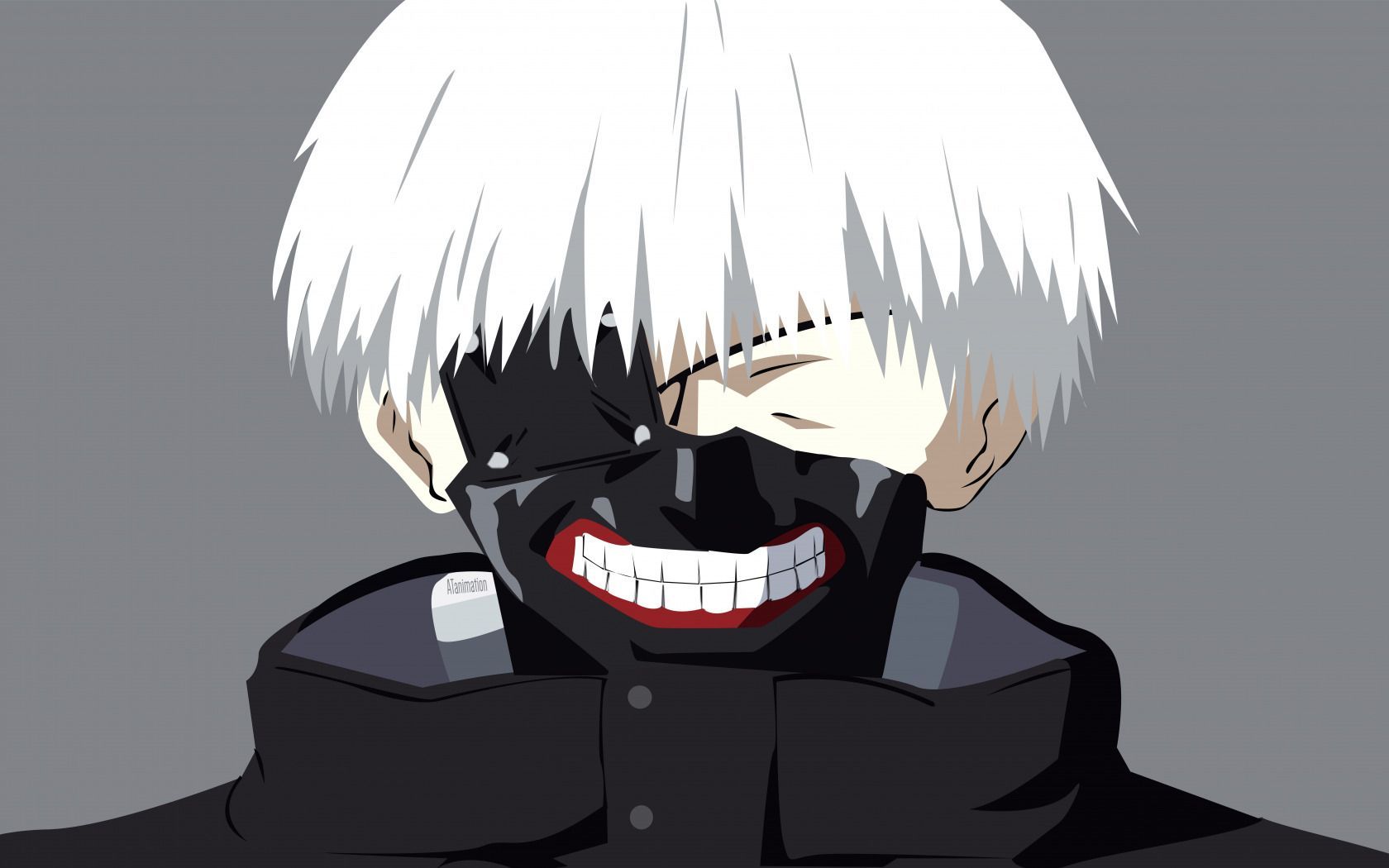 1680x1050 Download wallpaper anime, boy, assassin, asian, mask, manga, japanese, oriental, asiatic, strong, Tokyo Ghoul, Ken Kanek, hitokiri, by abtanimation, section minimalism in resolution 1680x1050