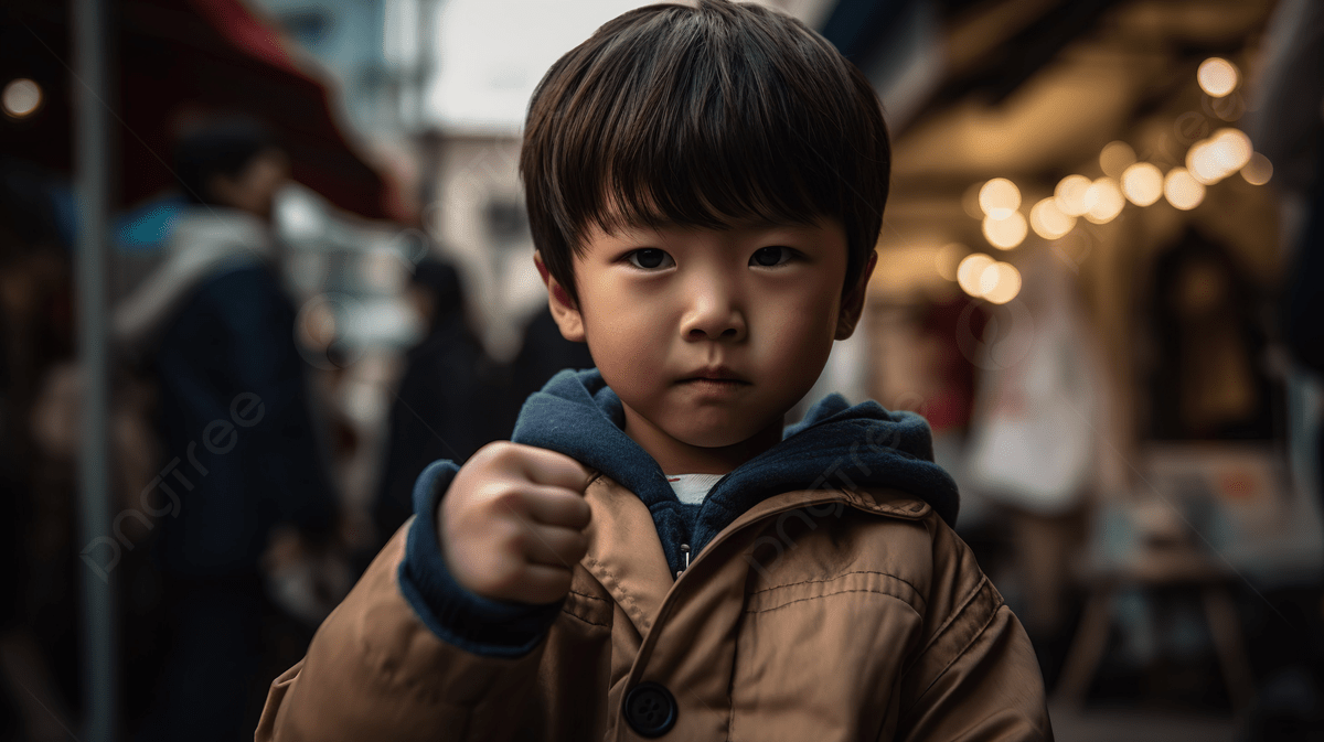 1200x673 Young Japanese Boy Shows Off A Fist In The Street Background, A Boy Who Puts Strength Into His Fist, HD Photography Photo, Cheek Background Image And Wallpaper for Free Download
