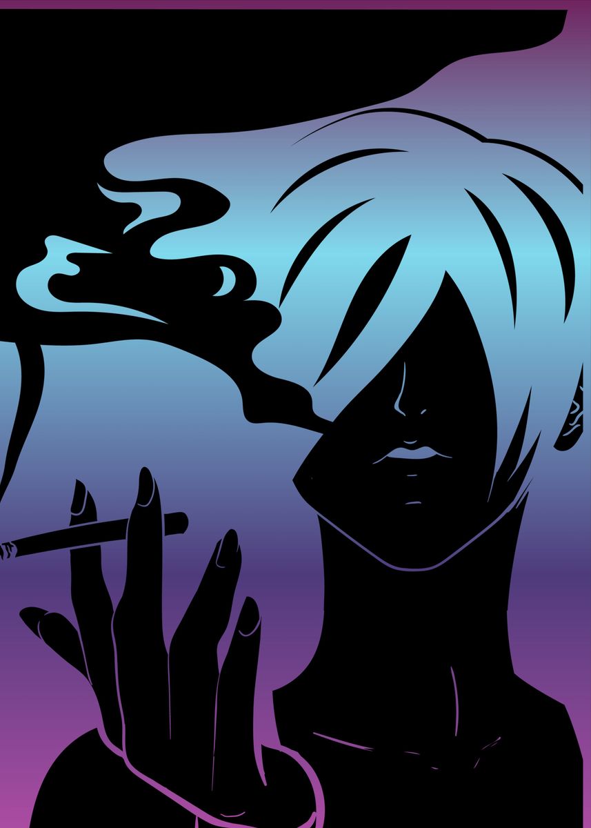 857x1200 Smoking Anime Boy Japan' Poster